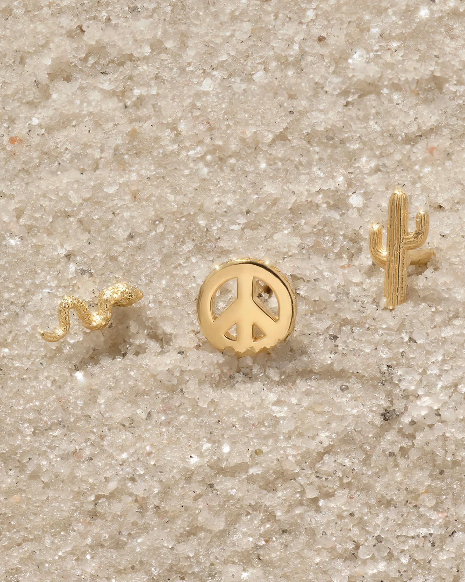 Mini Cactus Single Stud Earring in 18k Gold Vermeil