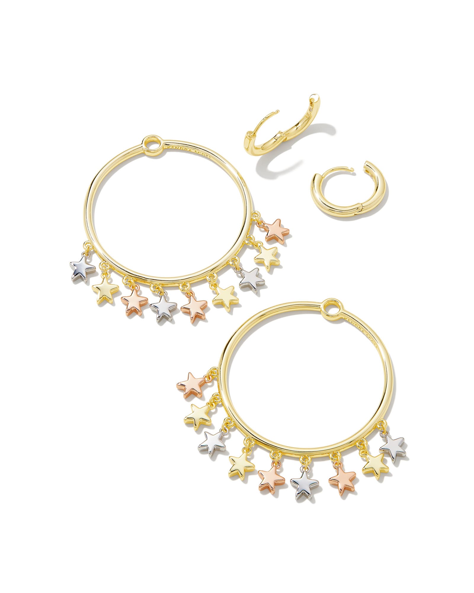 Sloane Star Convertible Open Frame Earrings in Silver
