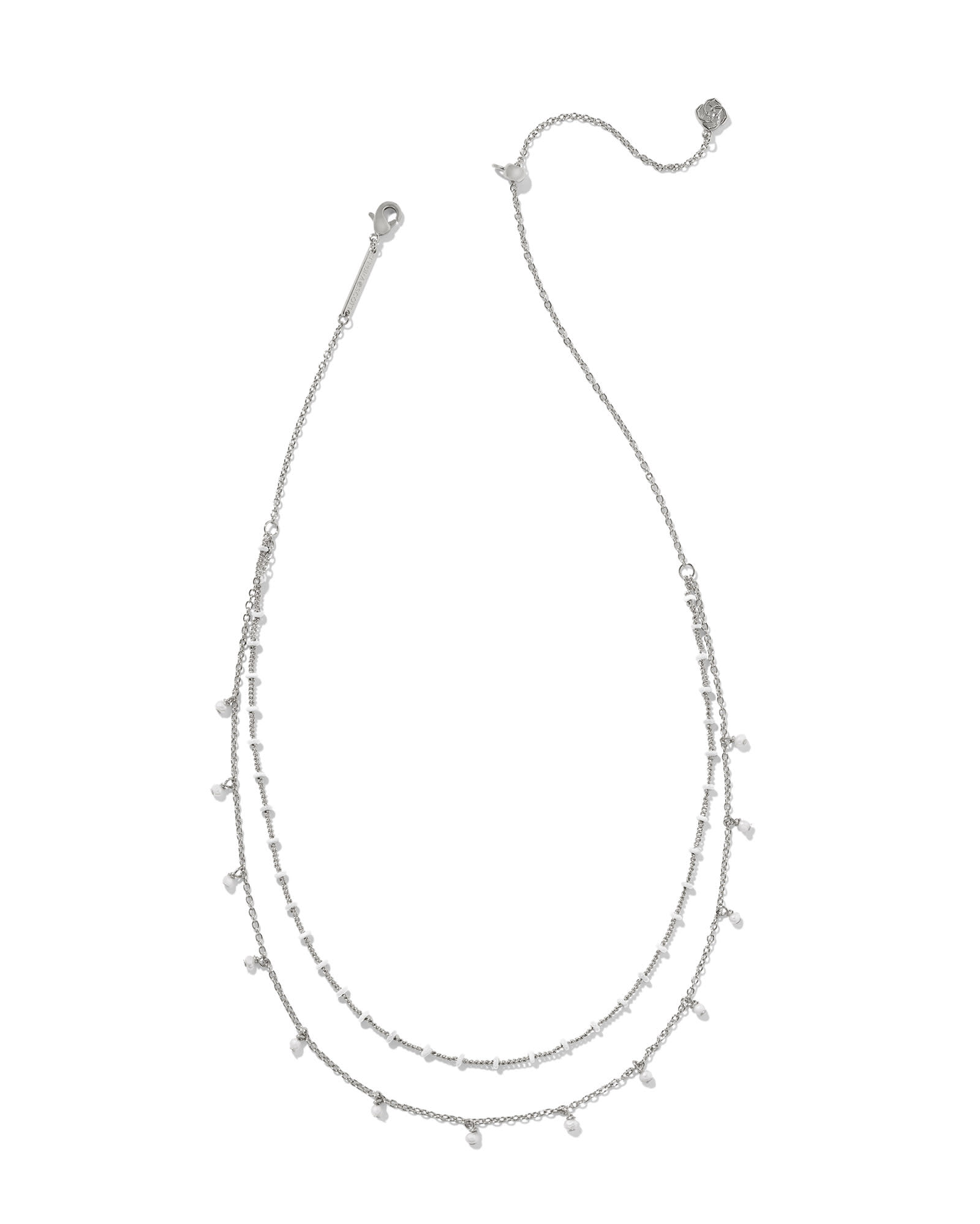 Eve Silver Multi Strand Necklace in White Mix | Kendra Scott