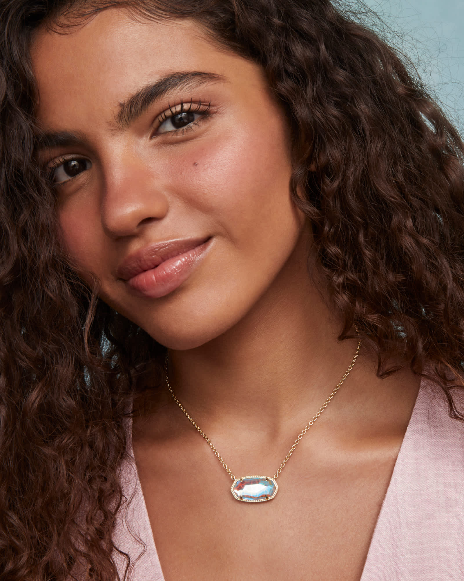 Elisa Gold Statement Short Pendant Necklace