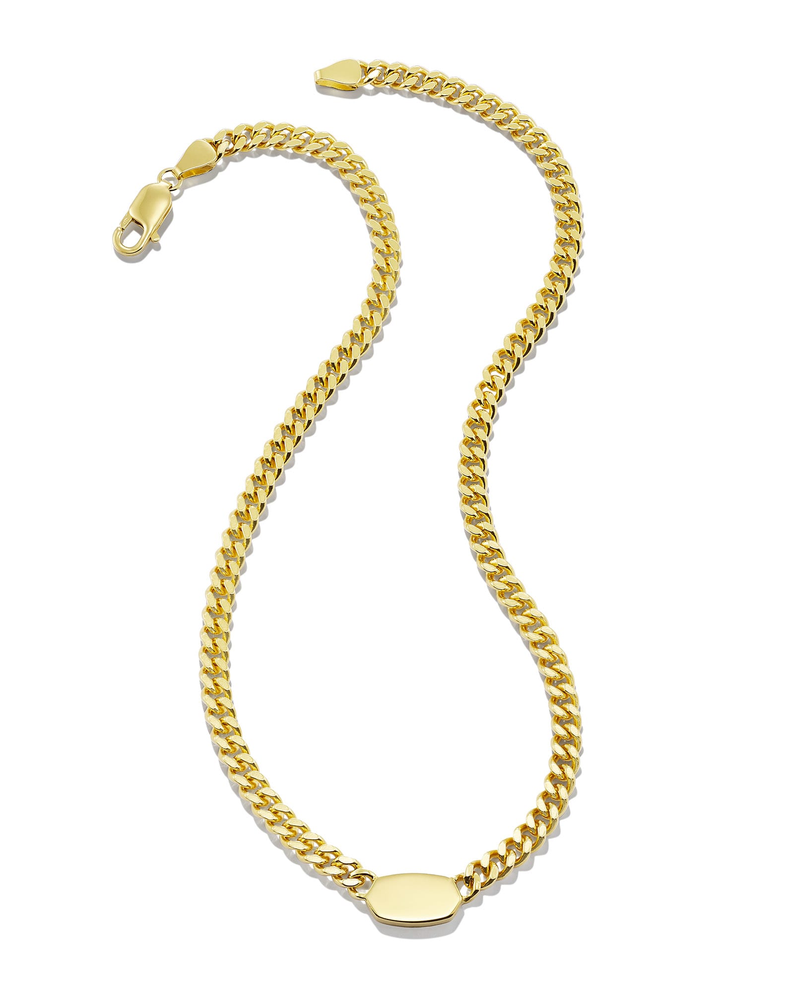 Elisa Curb Chain Necklace in 18k Gold Vermeil