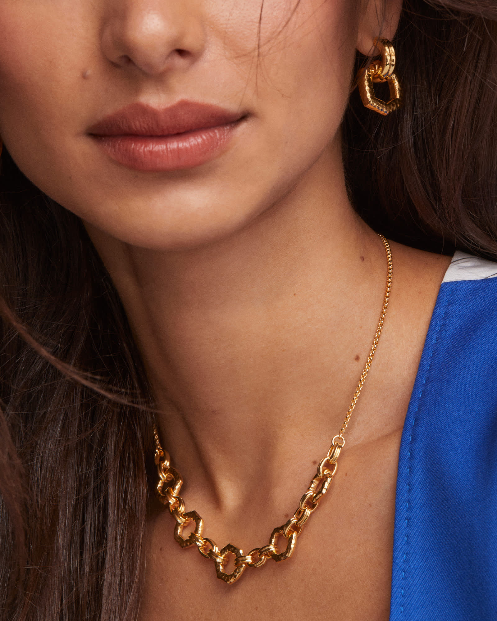 Davie Sterling Silver Open Frame Chain Necklace