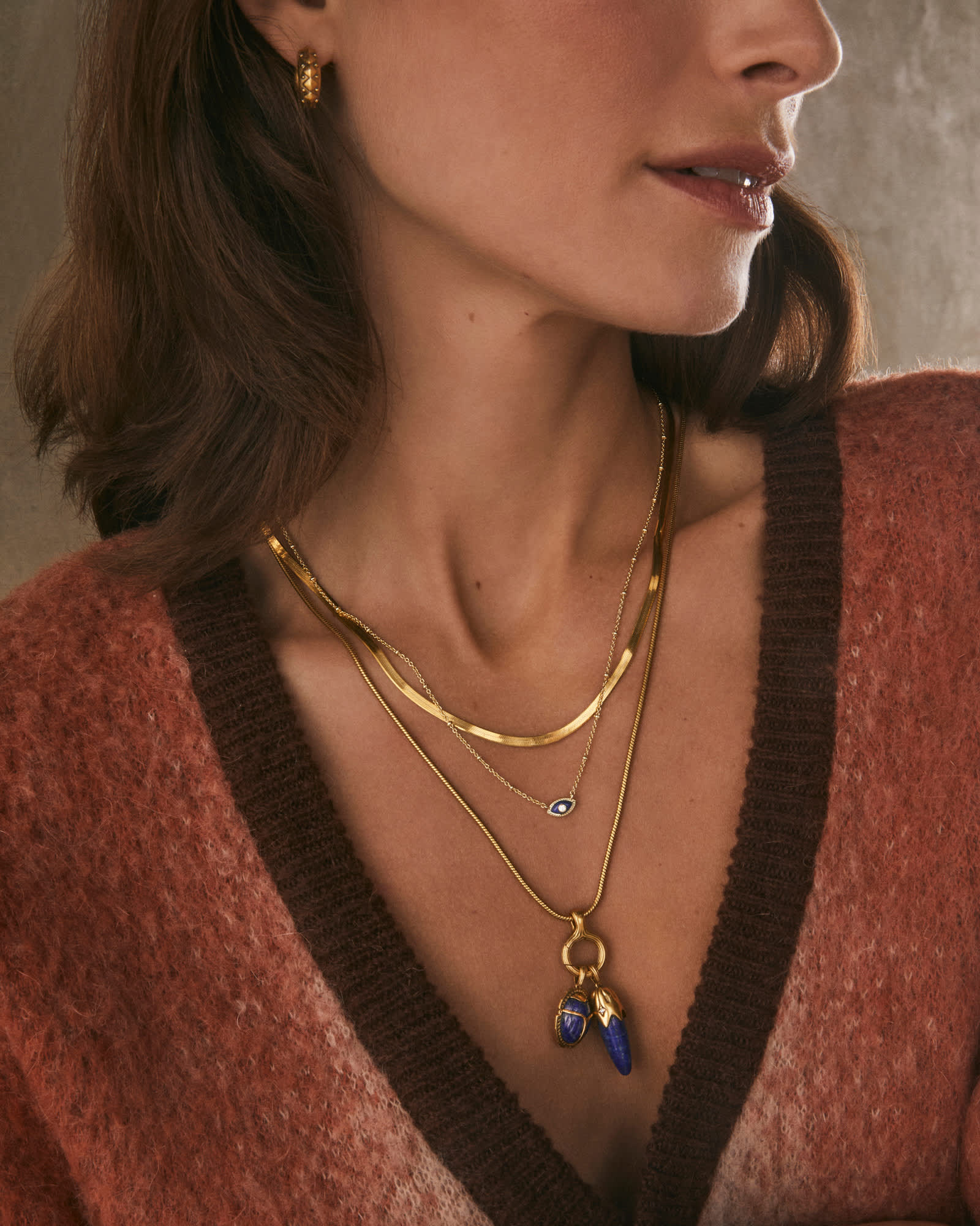 ゆうENEY HERRINGBONE K18 CHAIN NECKLACE Herringbone Chain Necklace 3mm Solid 10K Yellow Gold 18&quot