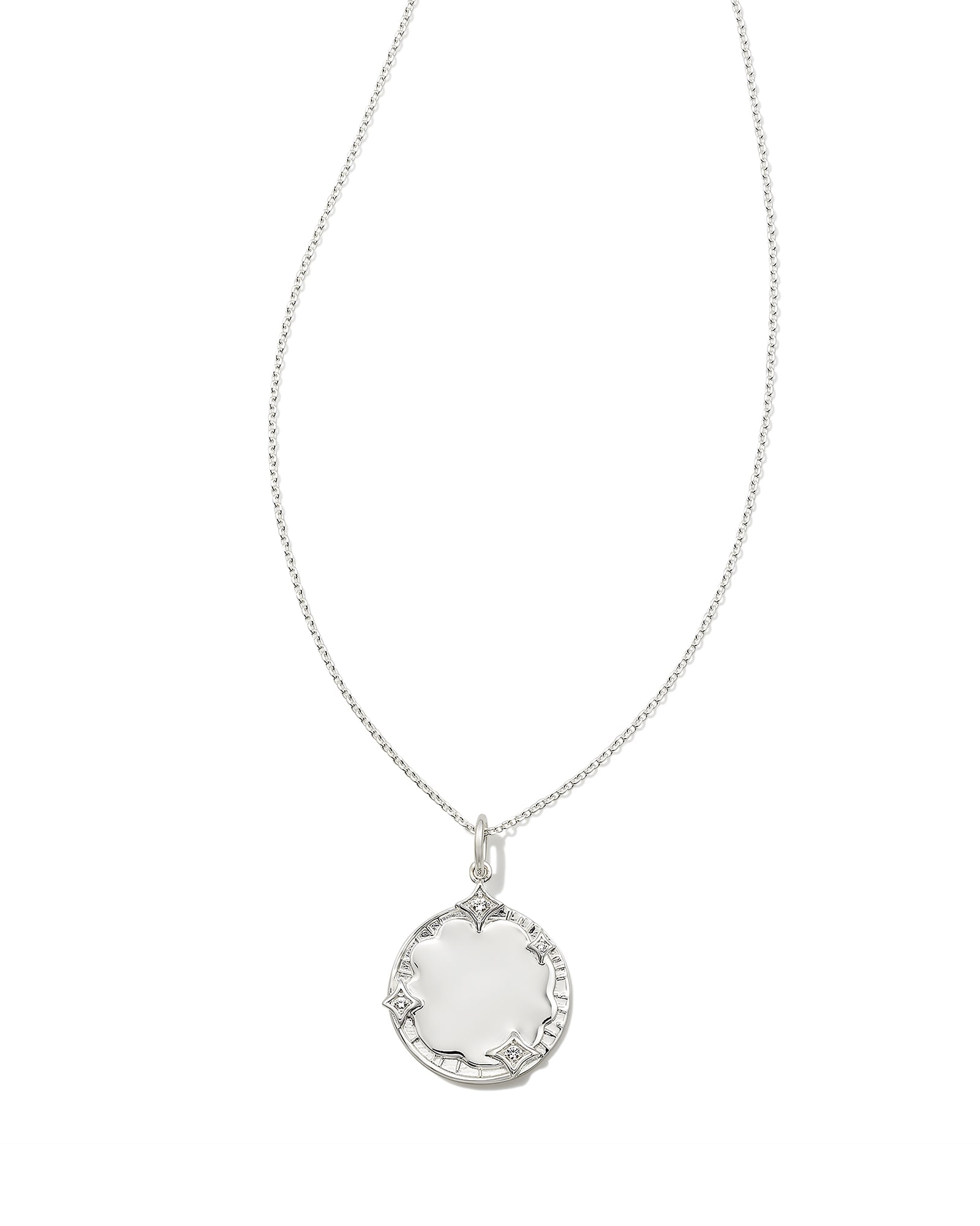 Luna Sterling Silver Charm Necklace in White Sapphire
