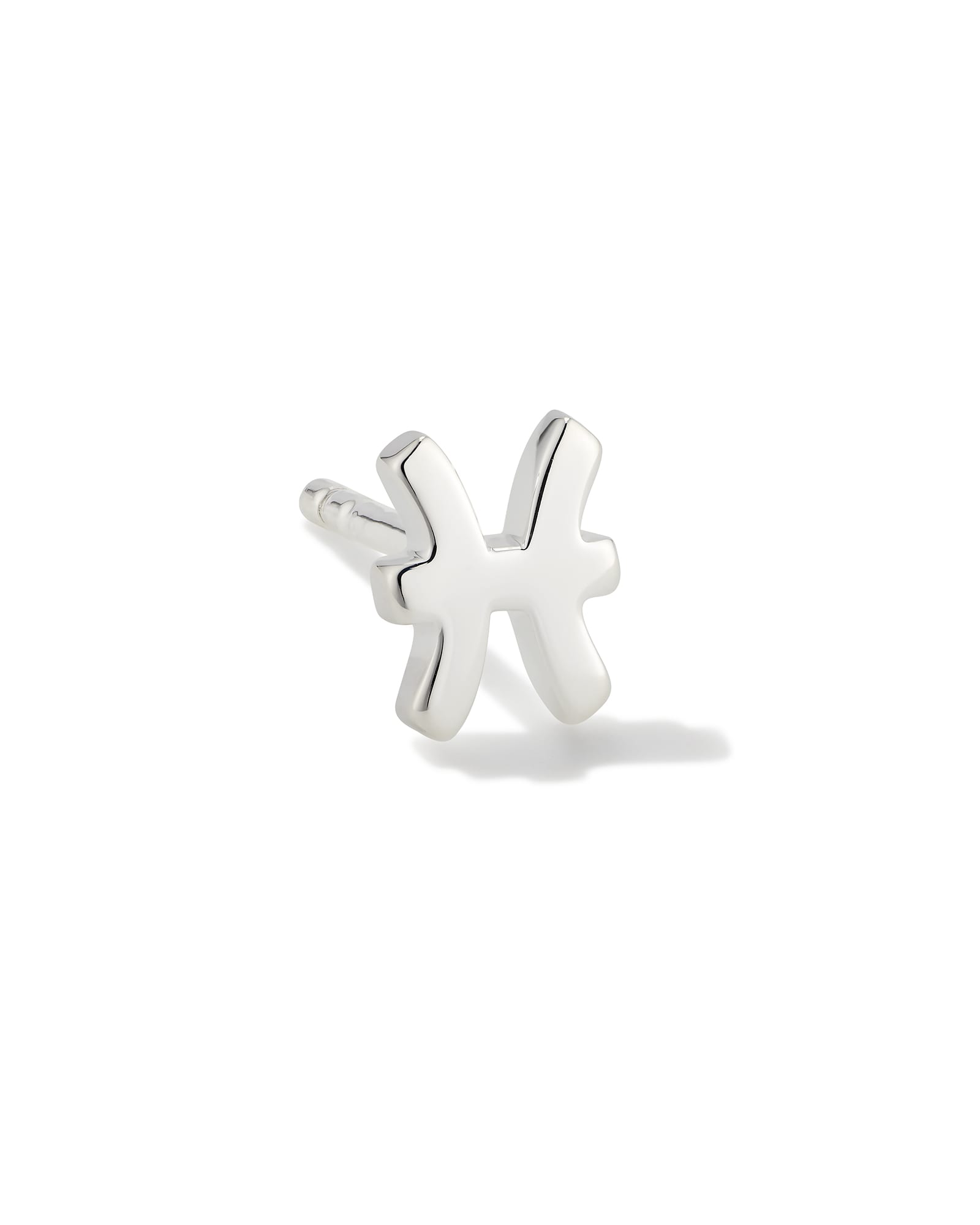 Pisces Single Stud Earring in Sterling Silver