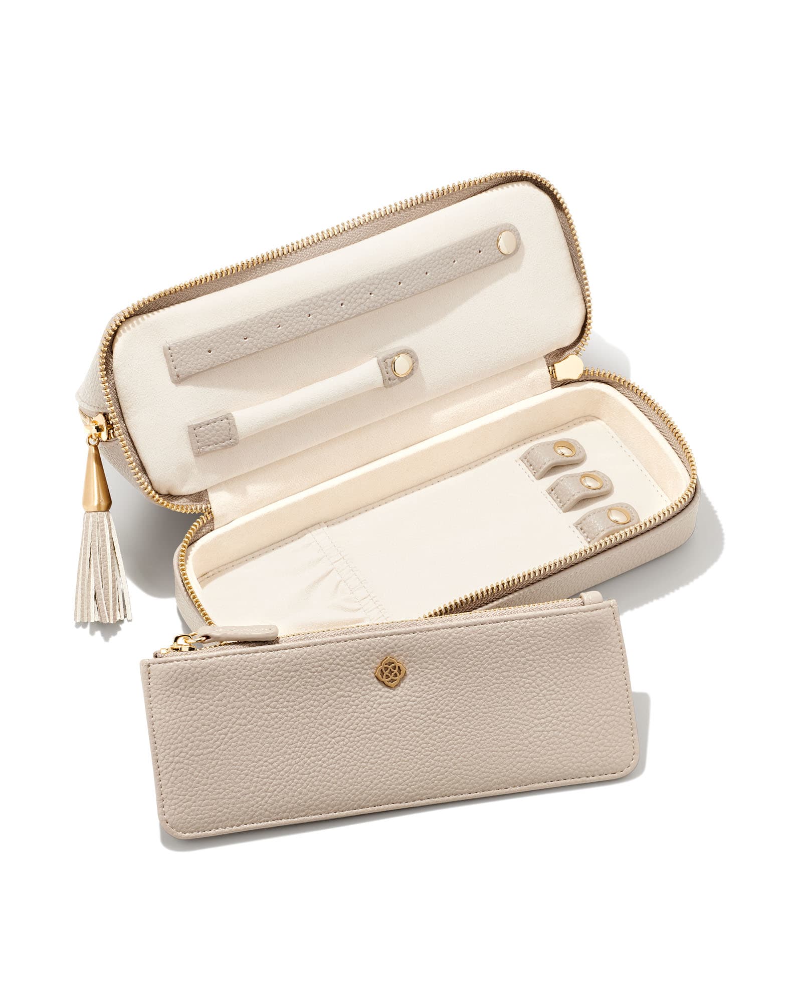 Medium Travel Jewelry Case in Taupe