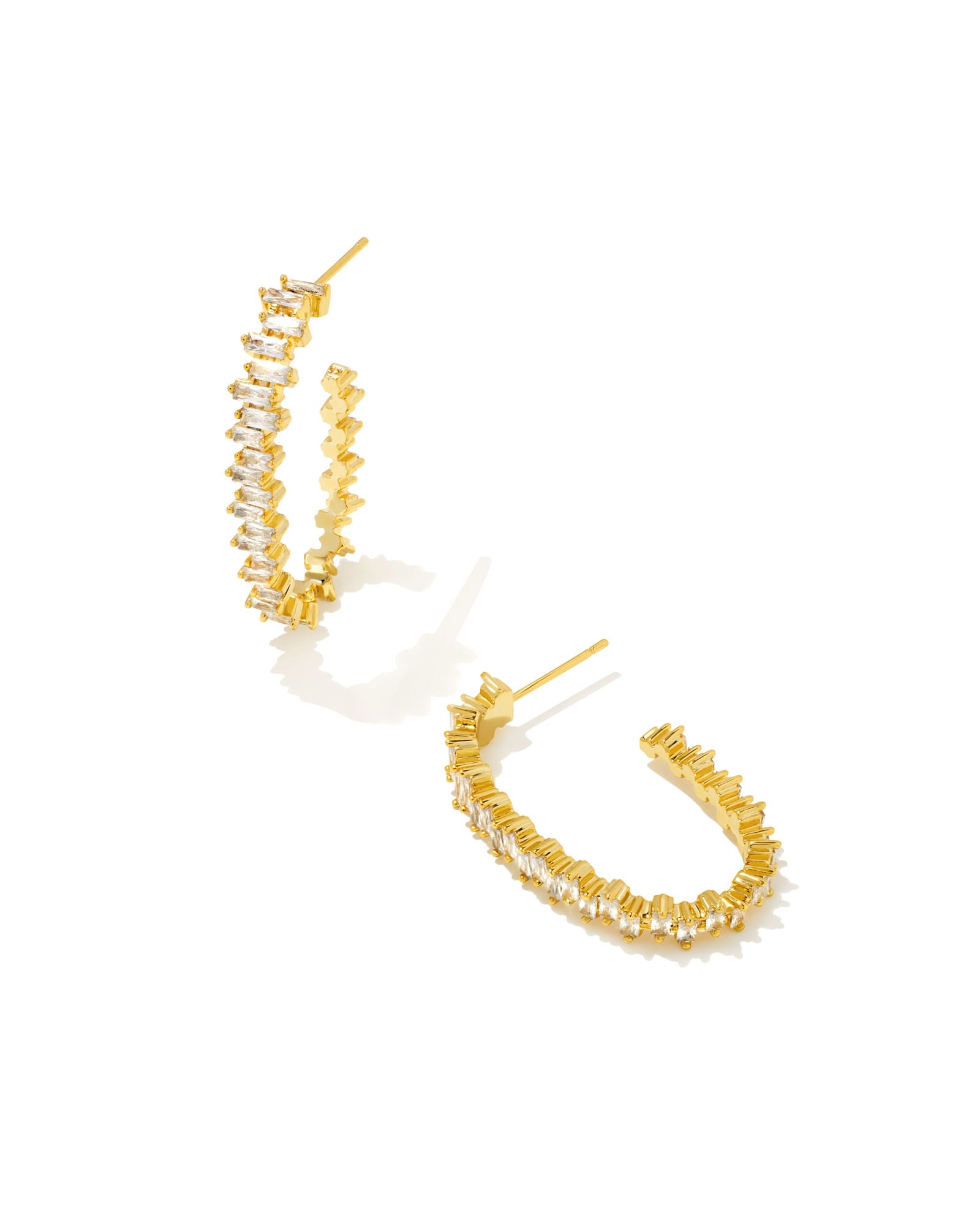 Cailin Gold Crystal Hoop Earrings in White Crystal | Kendra Scott