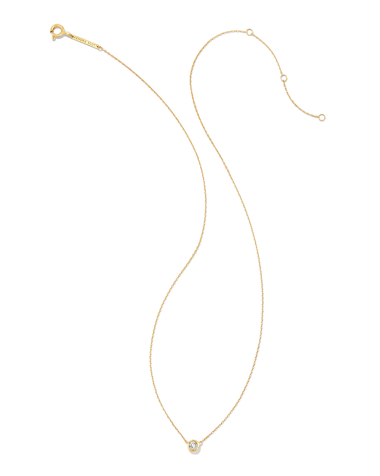 Audrey 14k Gold Pendant Necklace in White Diamond