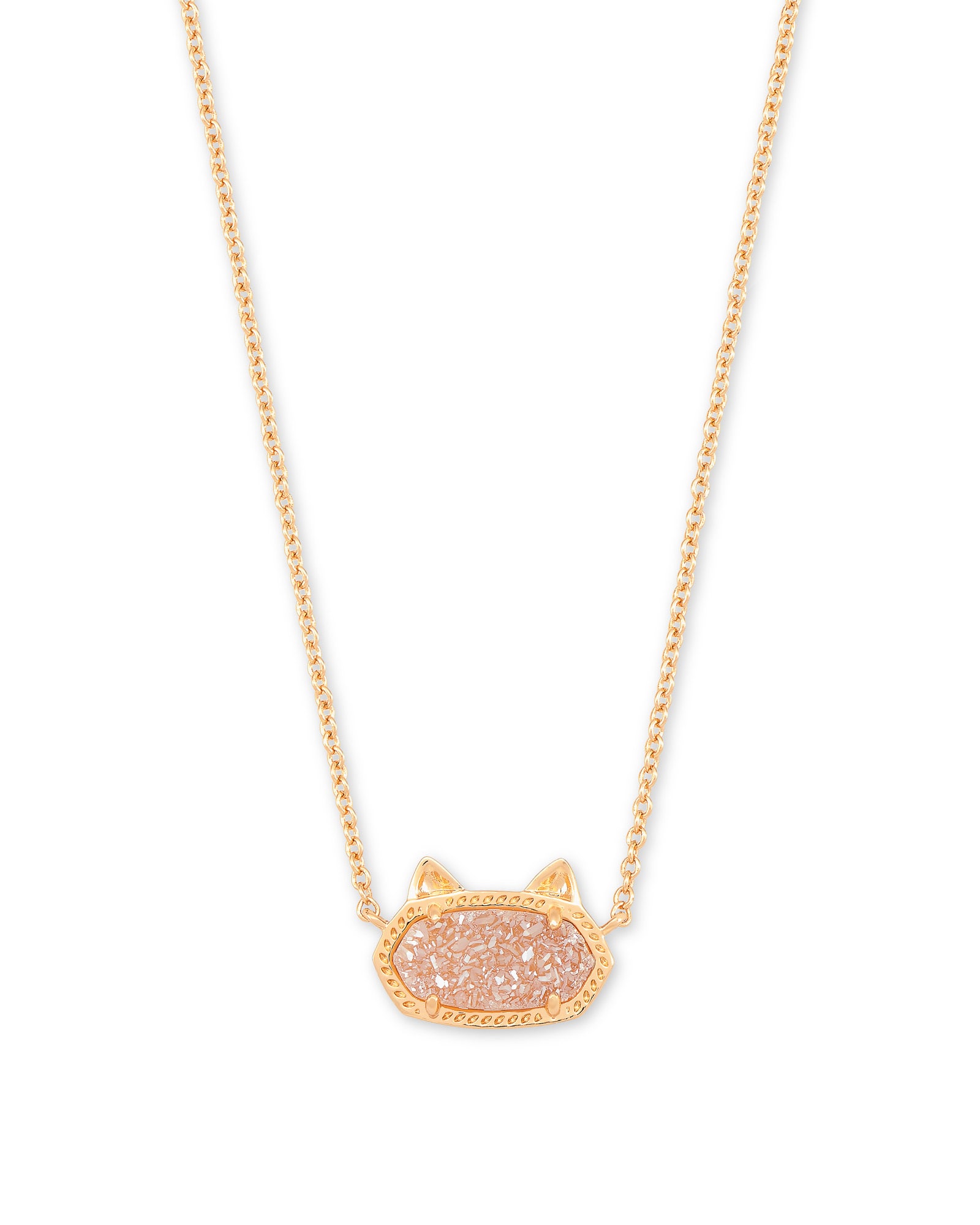 Rose gold deals cat pendant