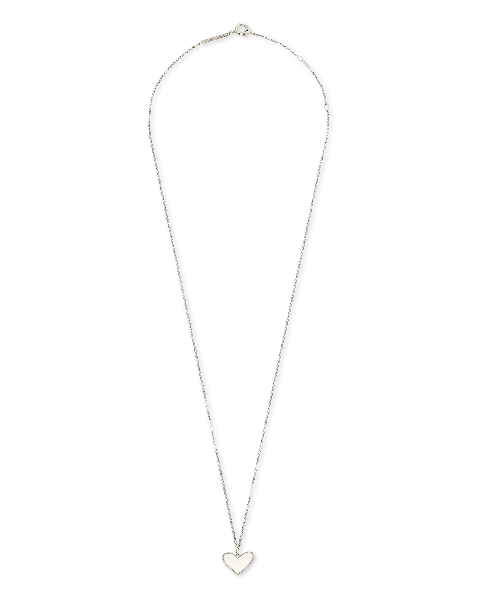 Ari Heart Charm Necklace in 14k White Gold