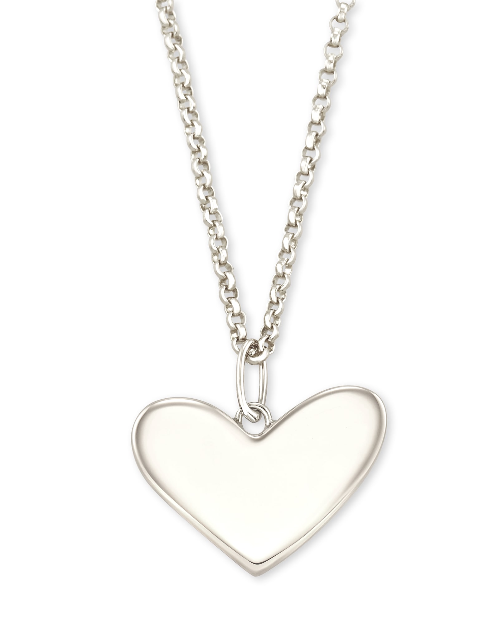 Ari Heart Charm Necklace in 14k White Gold