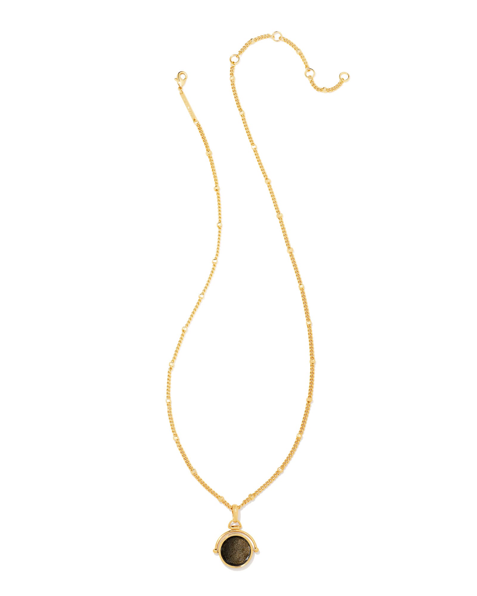 Dira Gold Reversible Pendant Necklace in Golden Obsidian