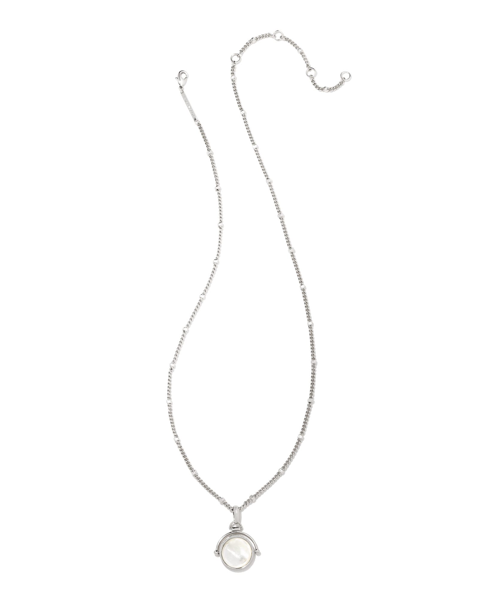 Dira Silver Reversible Pendant Necklace in Ivory Mother-of-Pearl