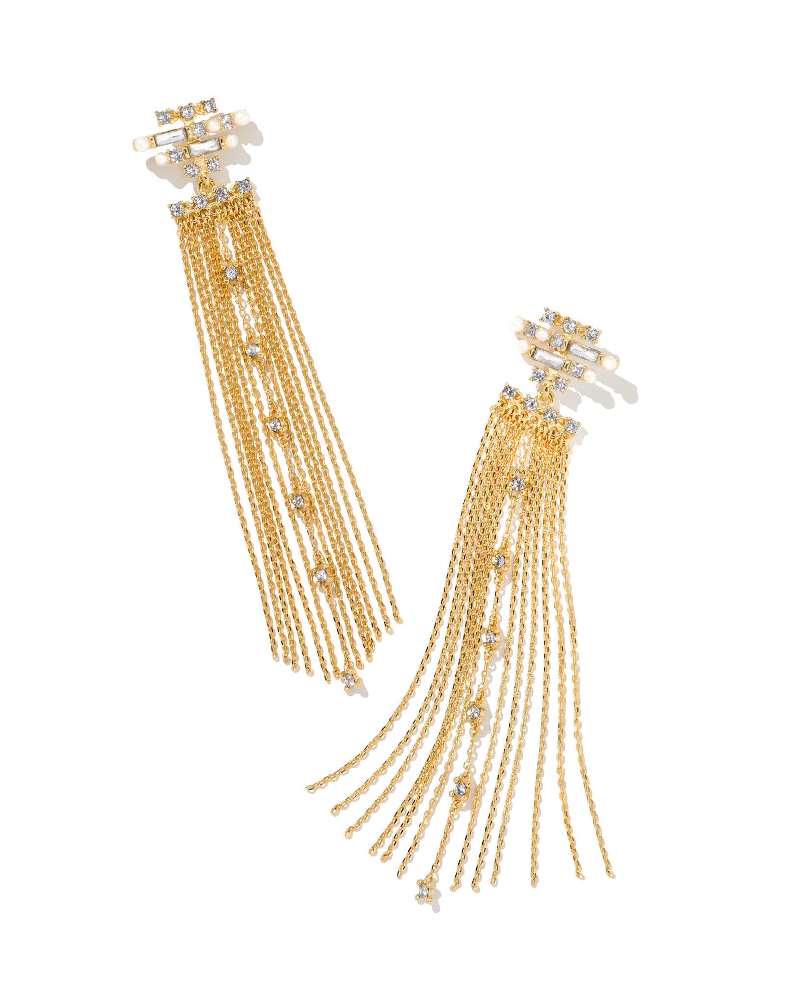 Madelyn Gold Statement Tassel Earrings in Neutral Mix