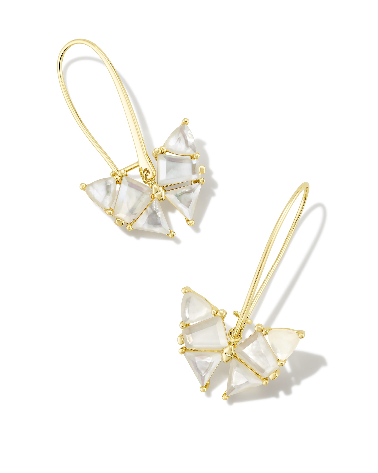 Blair Gold Butterfly Drop Earrings in Ivory Mother-of-Pearl