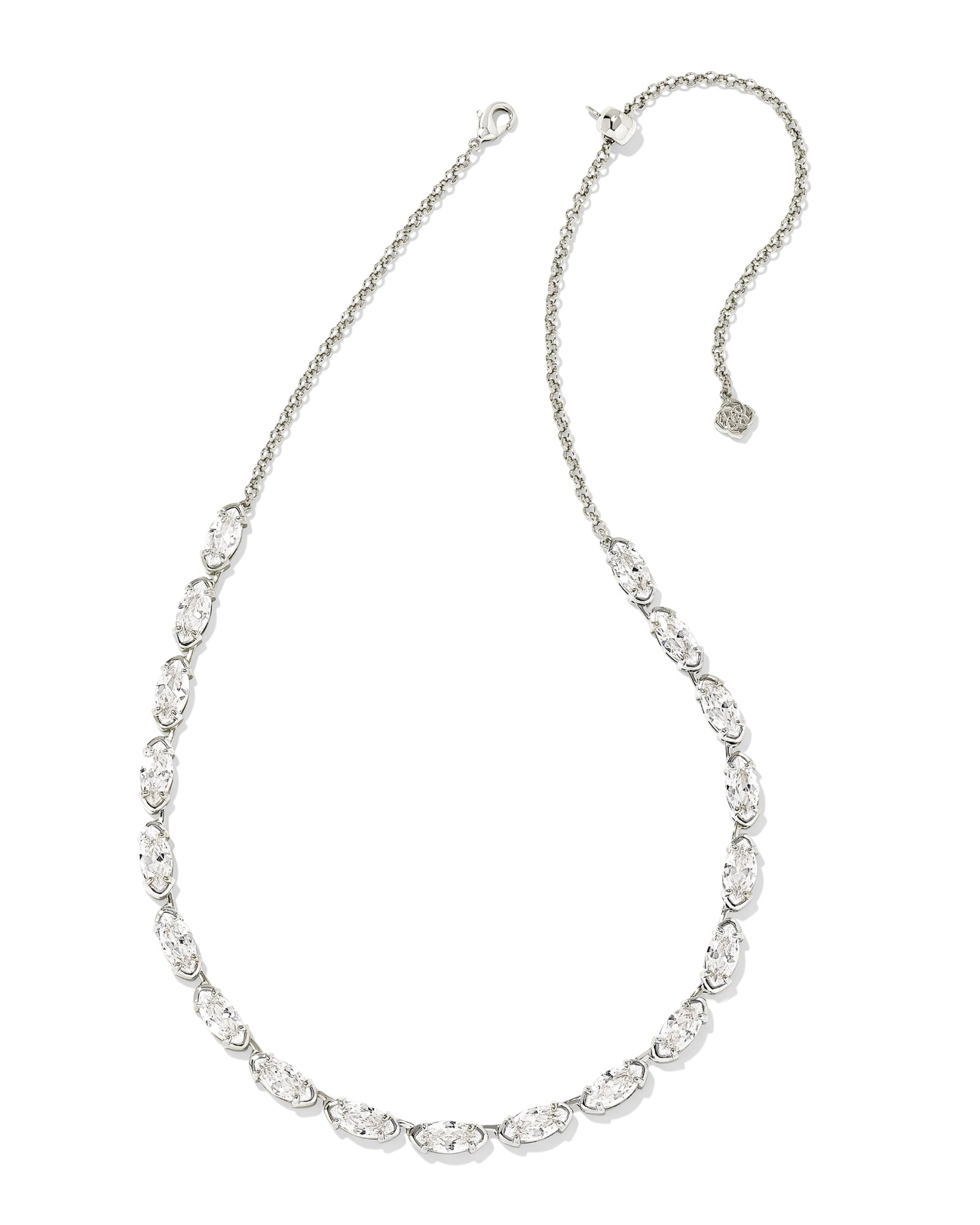 Davie Sterling Silver Trio Strand Necklace in White Sapphire