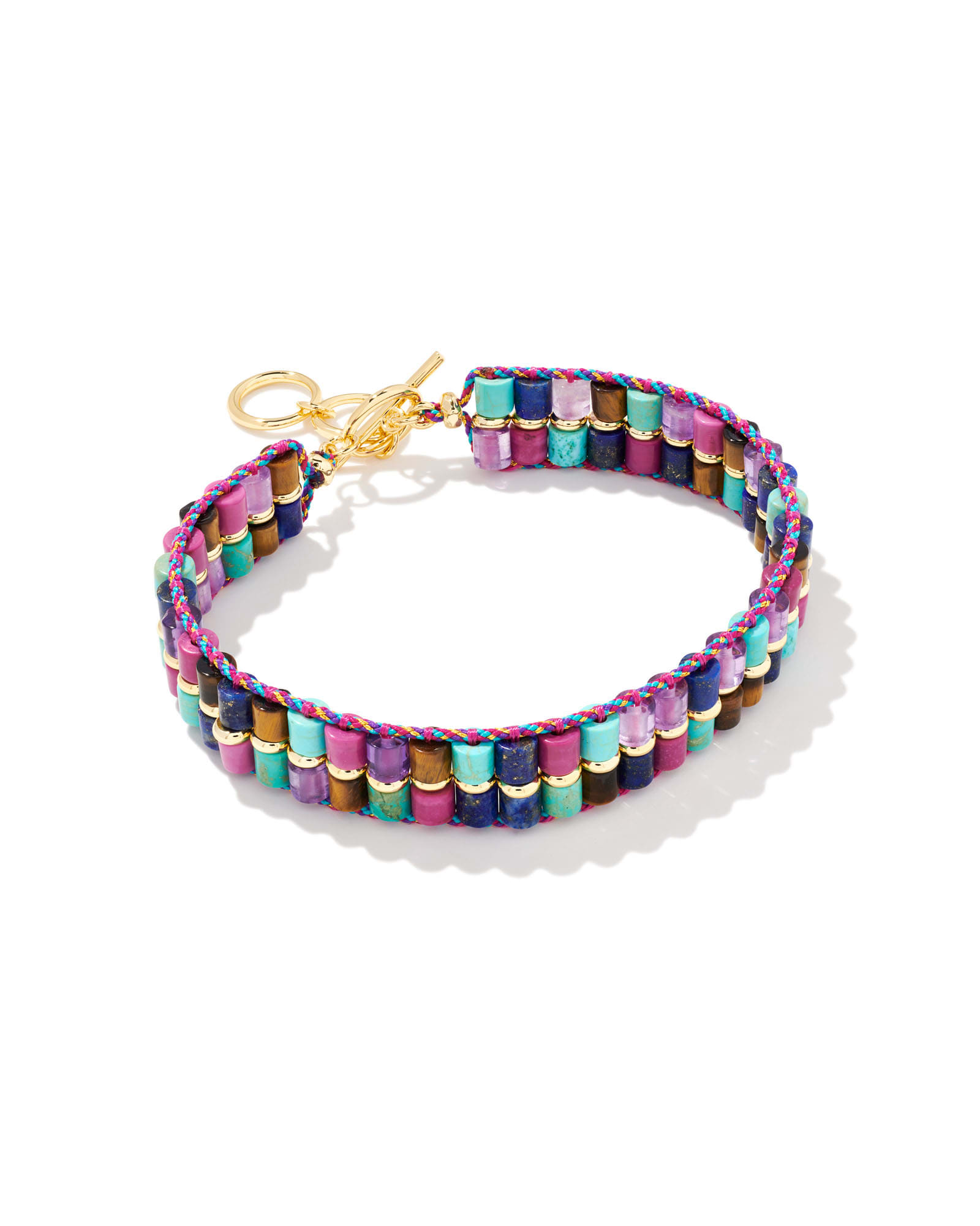 Bree Gold Beaded Bracelet in Orchid Mix