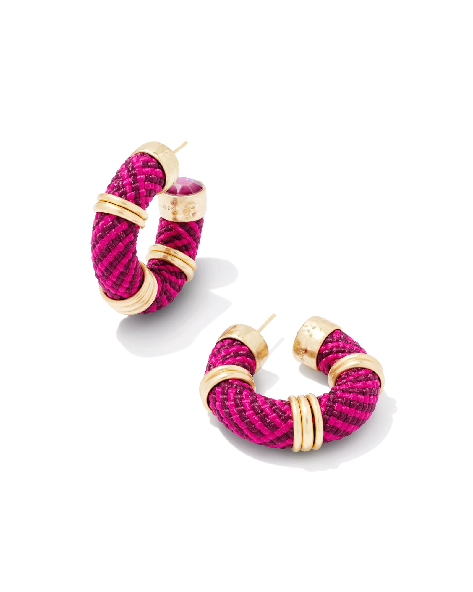 Maya Gold Hoop Earrings in Orchid Mix