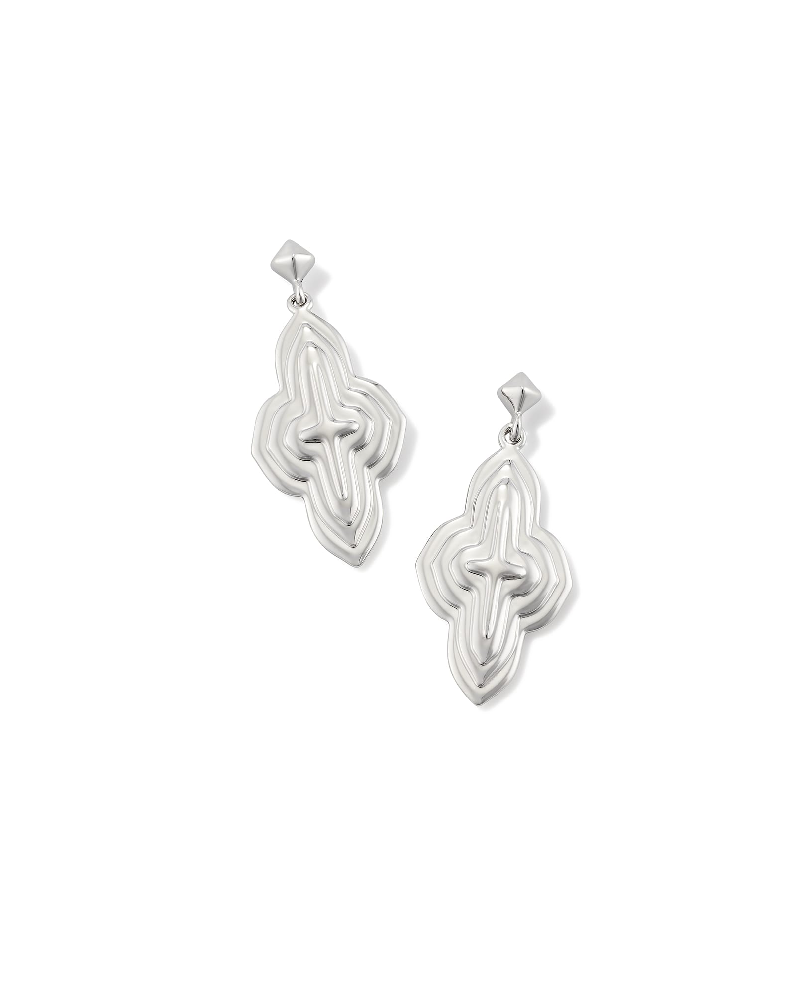 Abbie Metal Drop Earrings in Silver