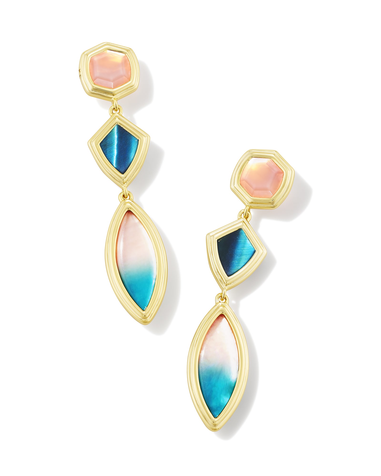 Genevieve Silver Statement Earrings in Ivory Mix | Kendra Scott