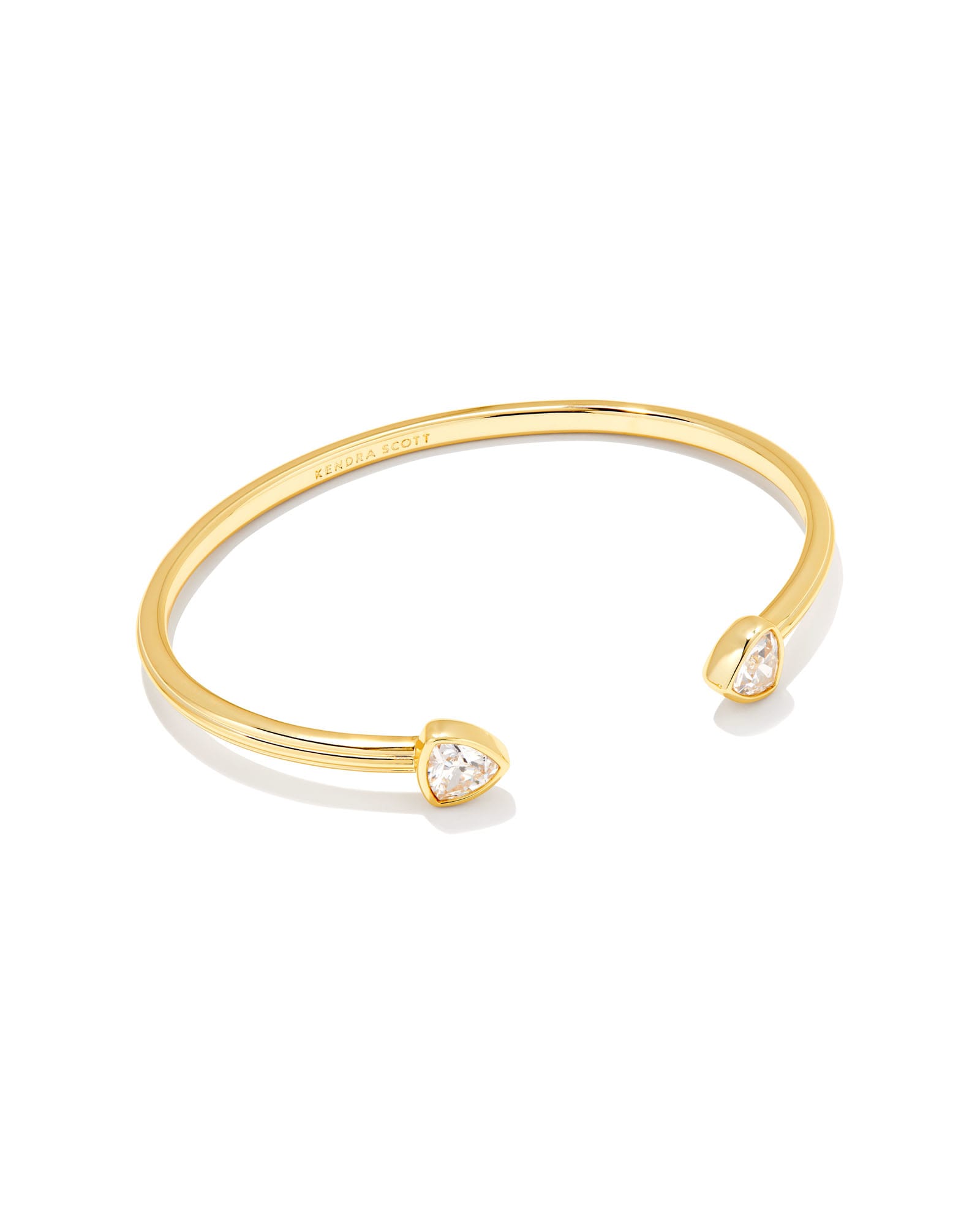 Arden Gold Cuff Bracelet in White Crystal