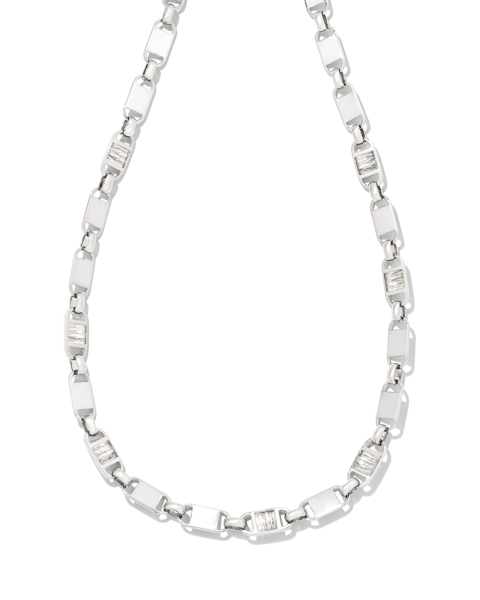 Jess Small Lock Chain Necklace in Silver