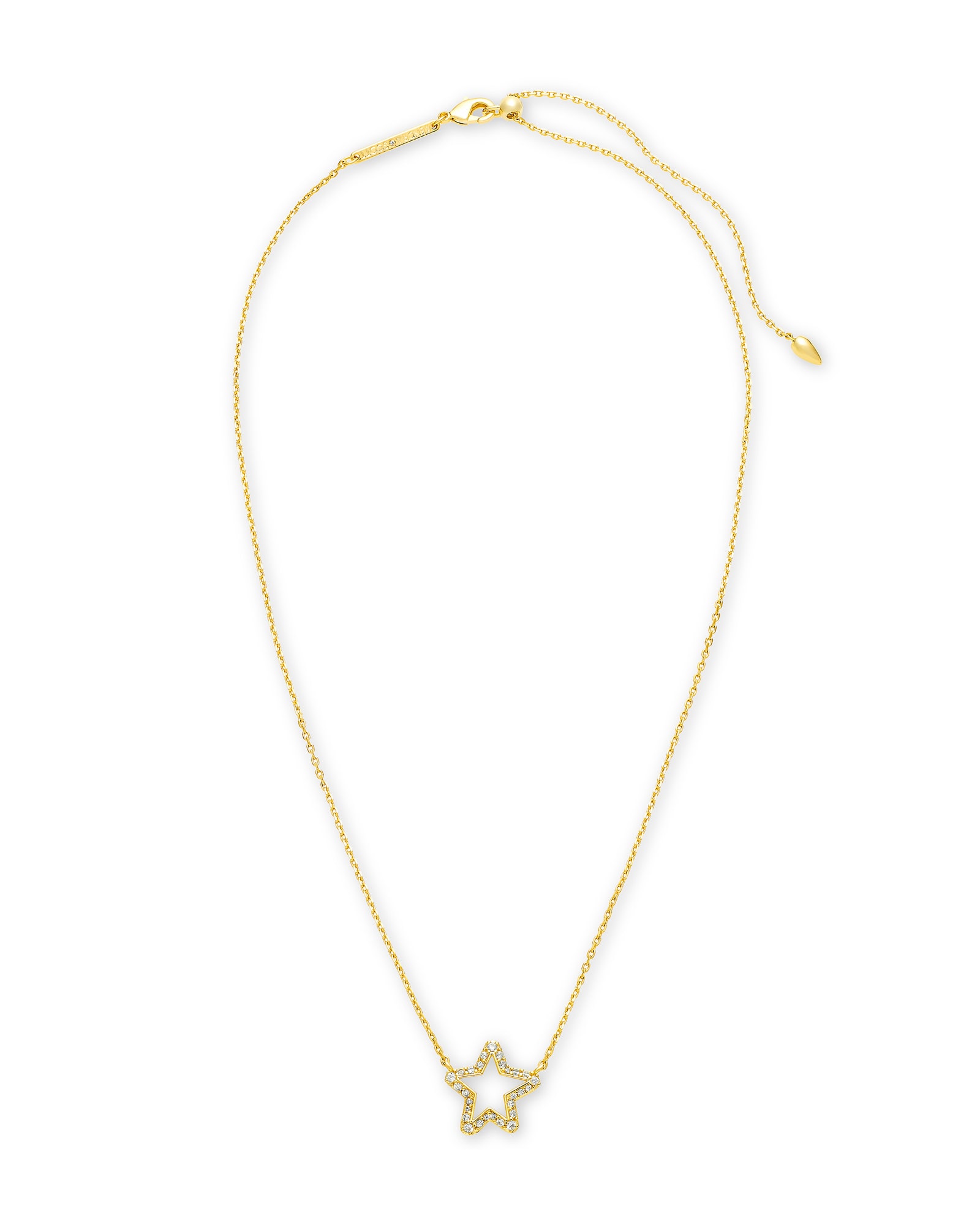 Jae Star Gold Pendant Necklace in White Crystal
