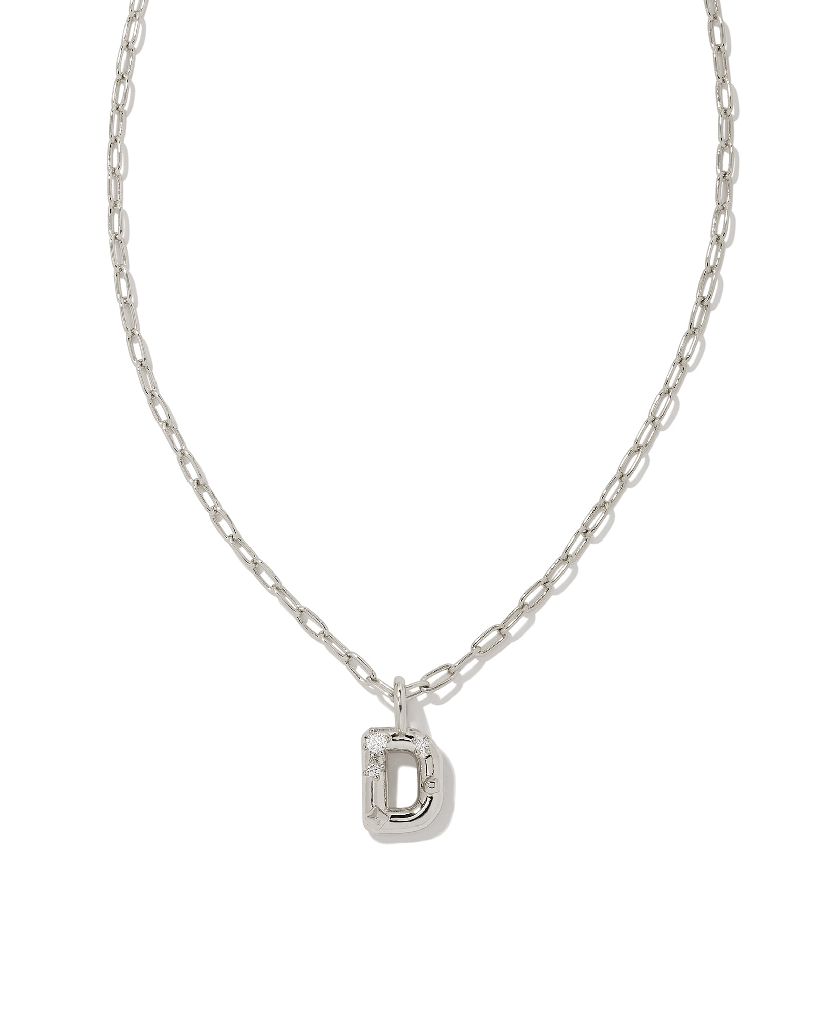 Initial Necklace Latter F Brass & Rhinestone Charm Necklace 