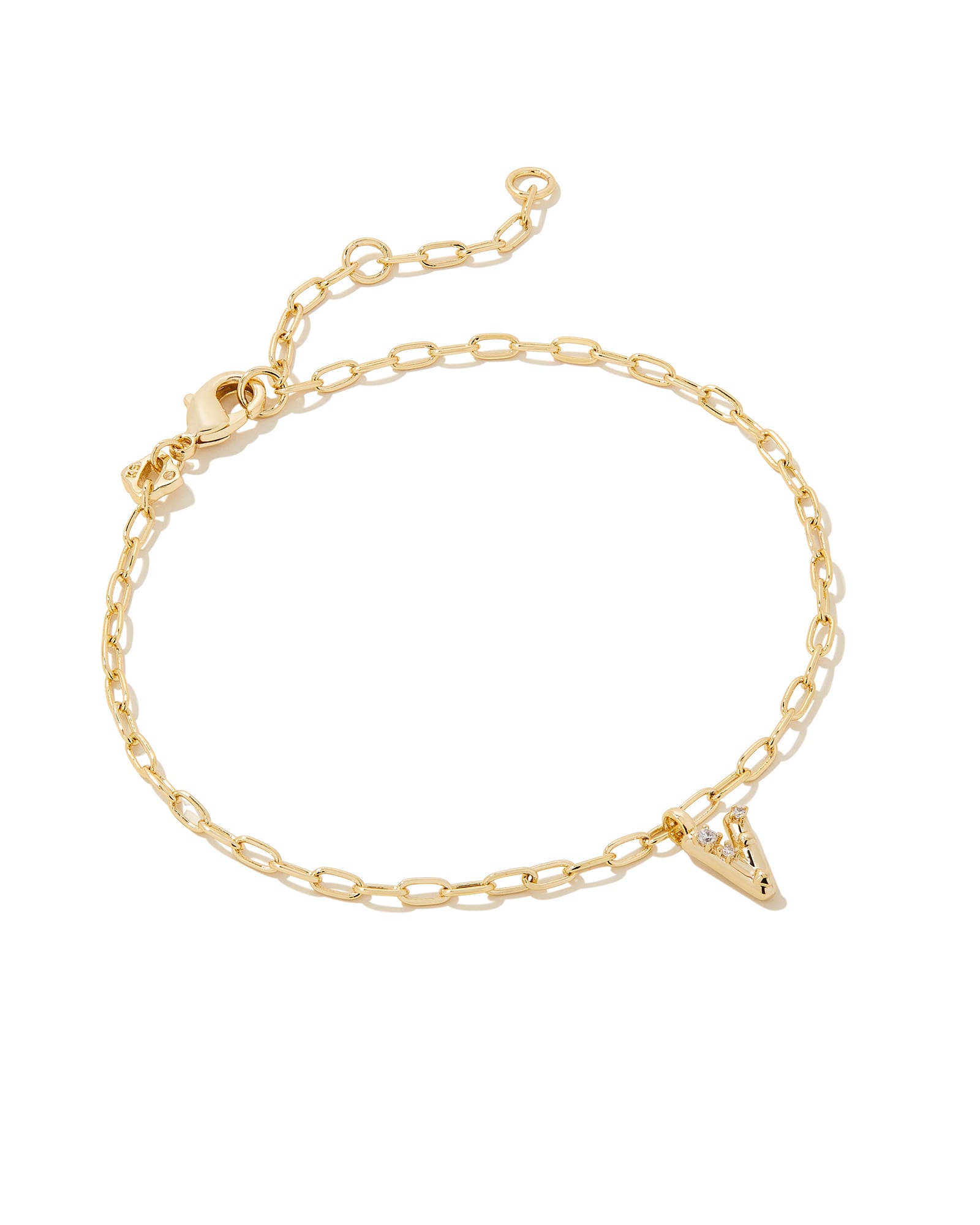 Ashton Gold Half Chain Bracelet in White Pearl