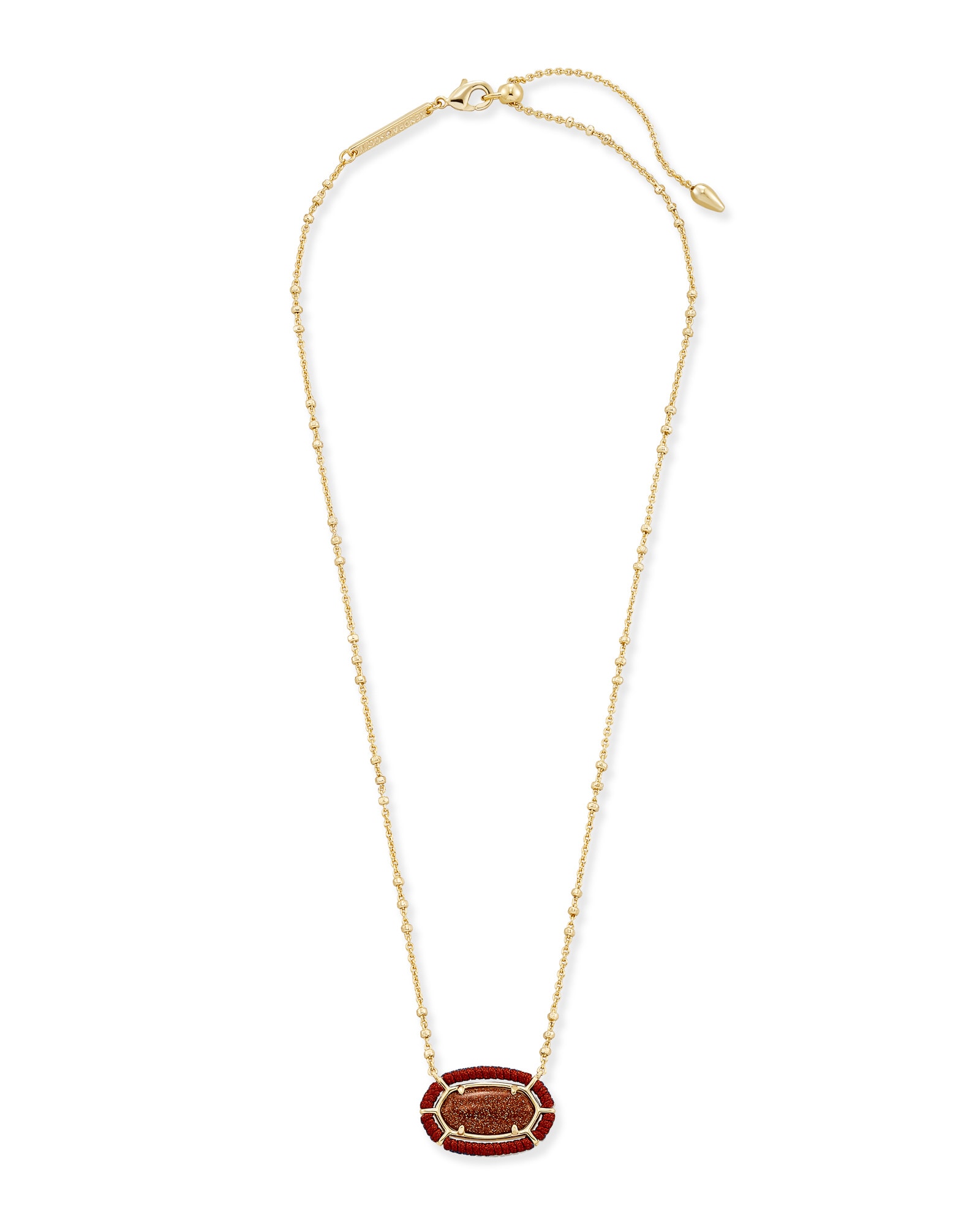 Kendra Scott Threaded Elisa Gold Pendant Necklace - Pink Mix