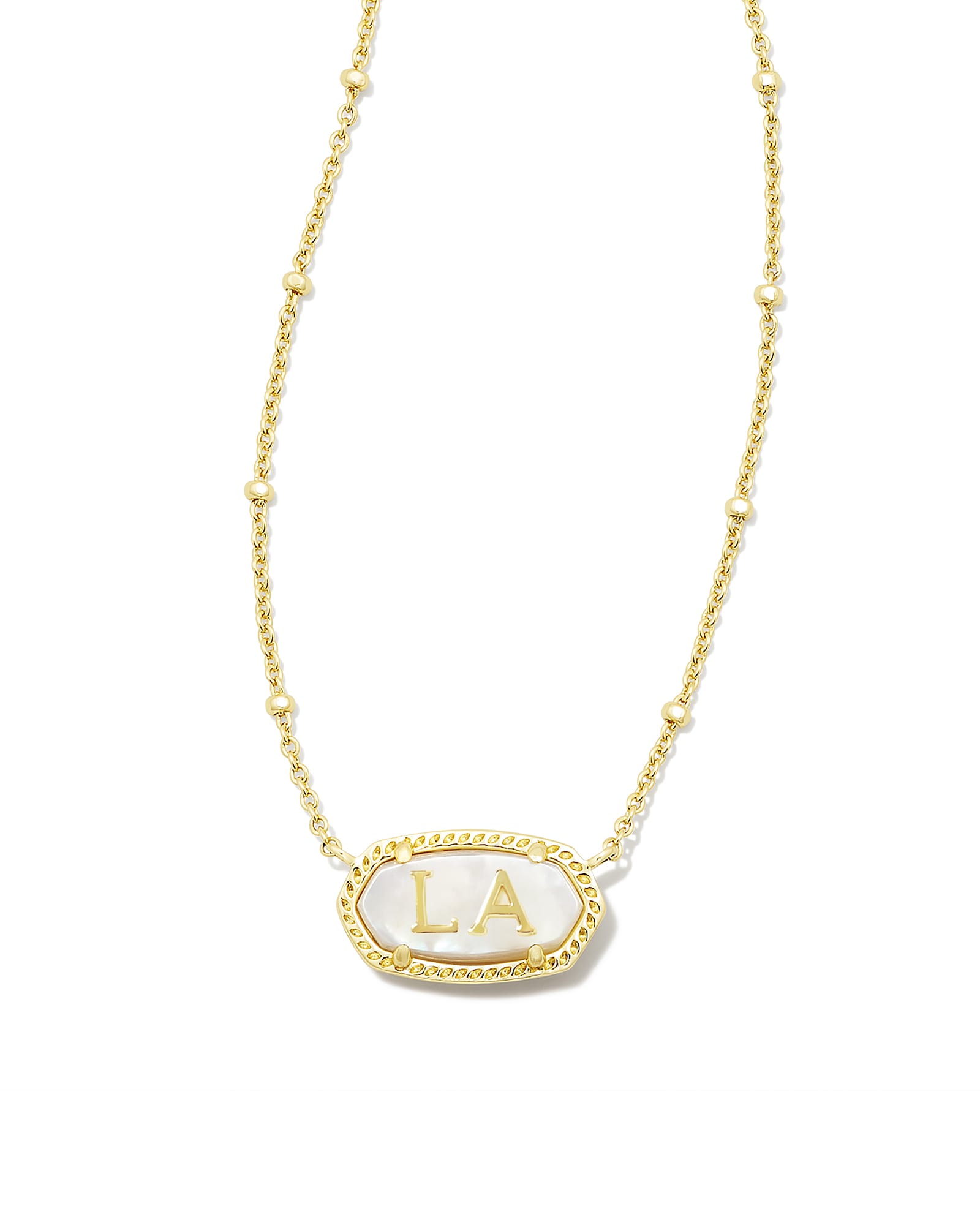 Elisa Gold Louisiana Necklace in Ivory Mother-of-Pearl