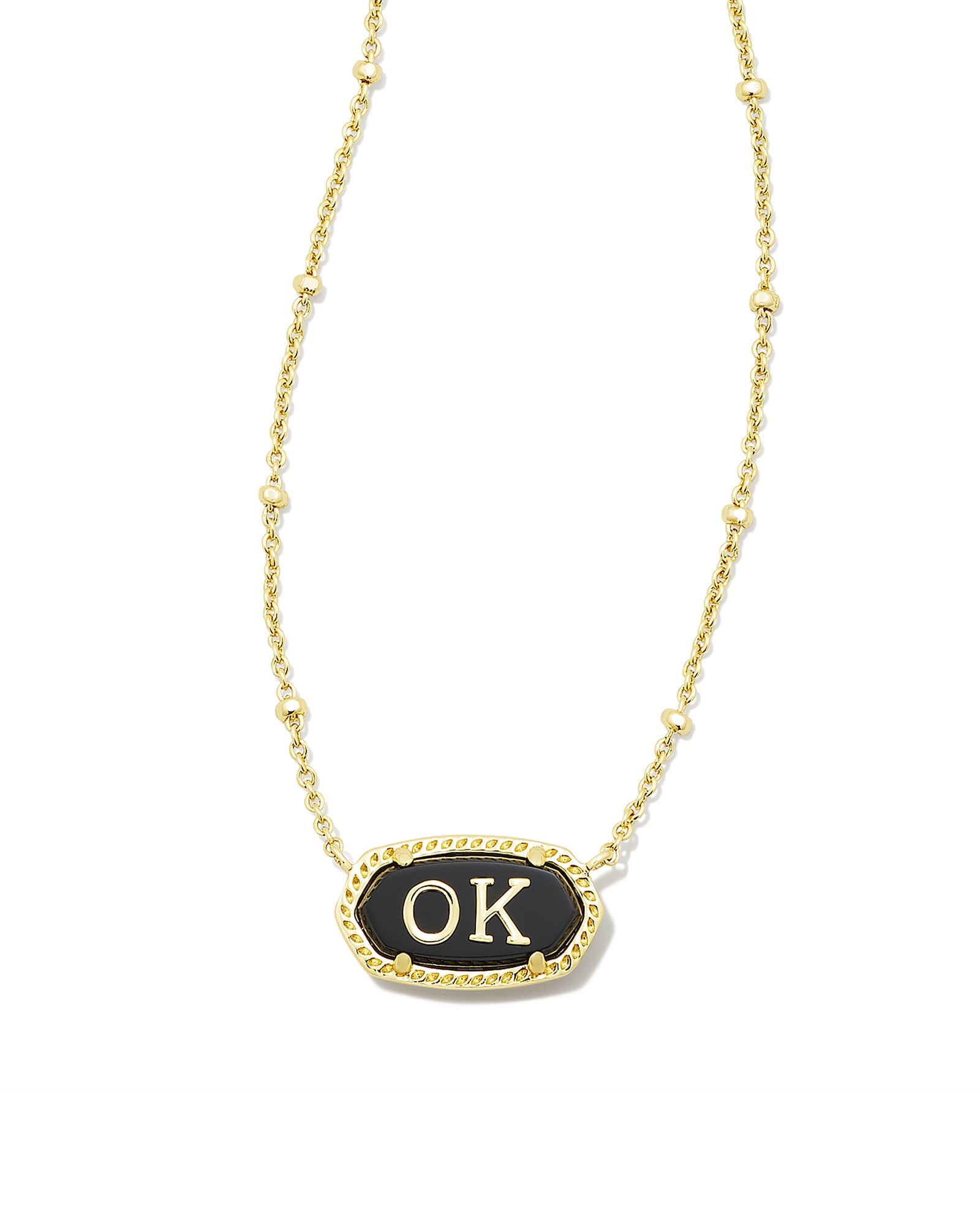Elisa Gold Oklahoma Necklace in Black Agate