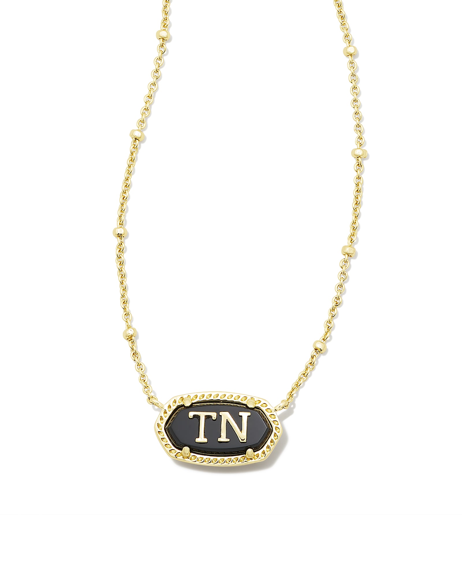 Elisa Gold Tennessee Necklace in Black Agate