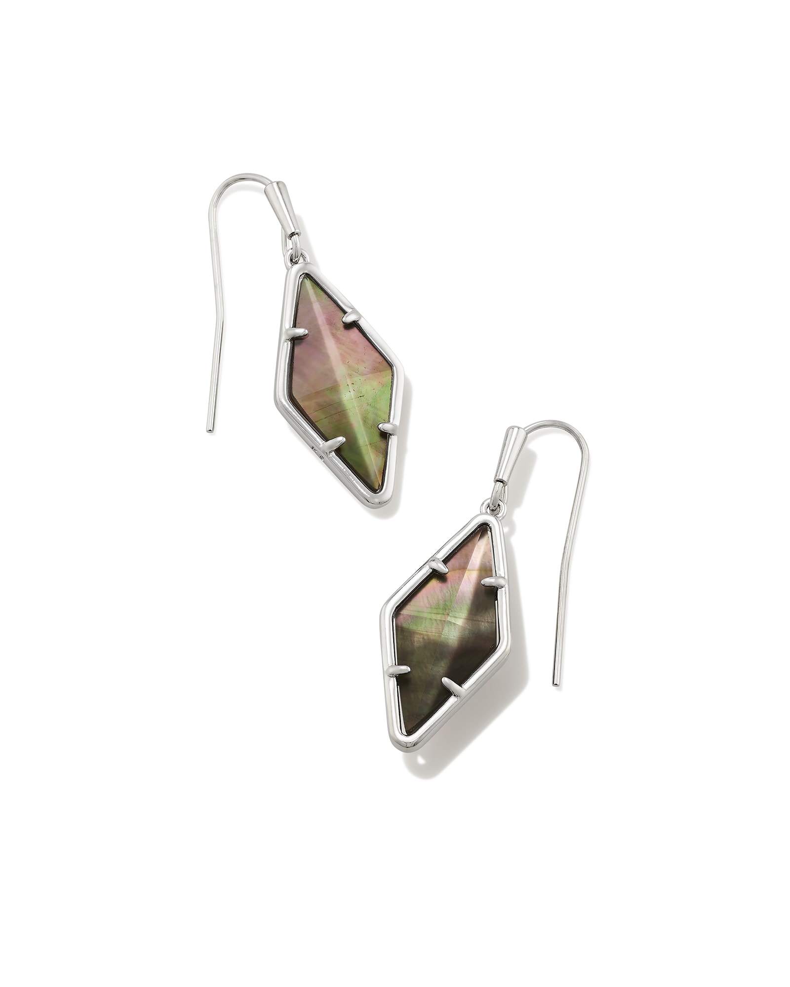 Abbie Silver Drop Earrings in Iridescent Abalone | Kendra Scott