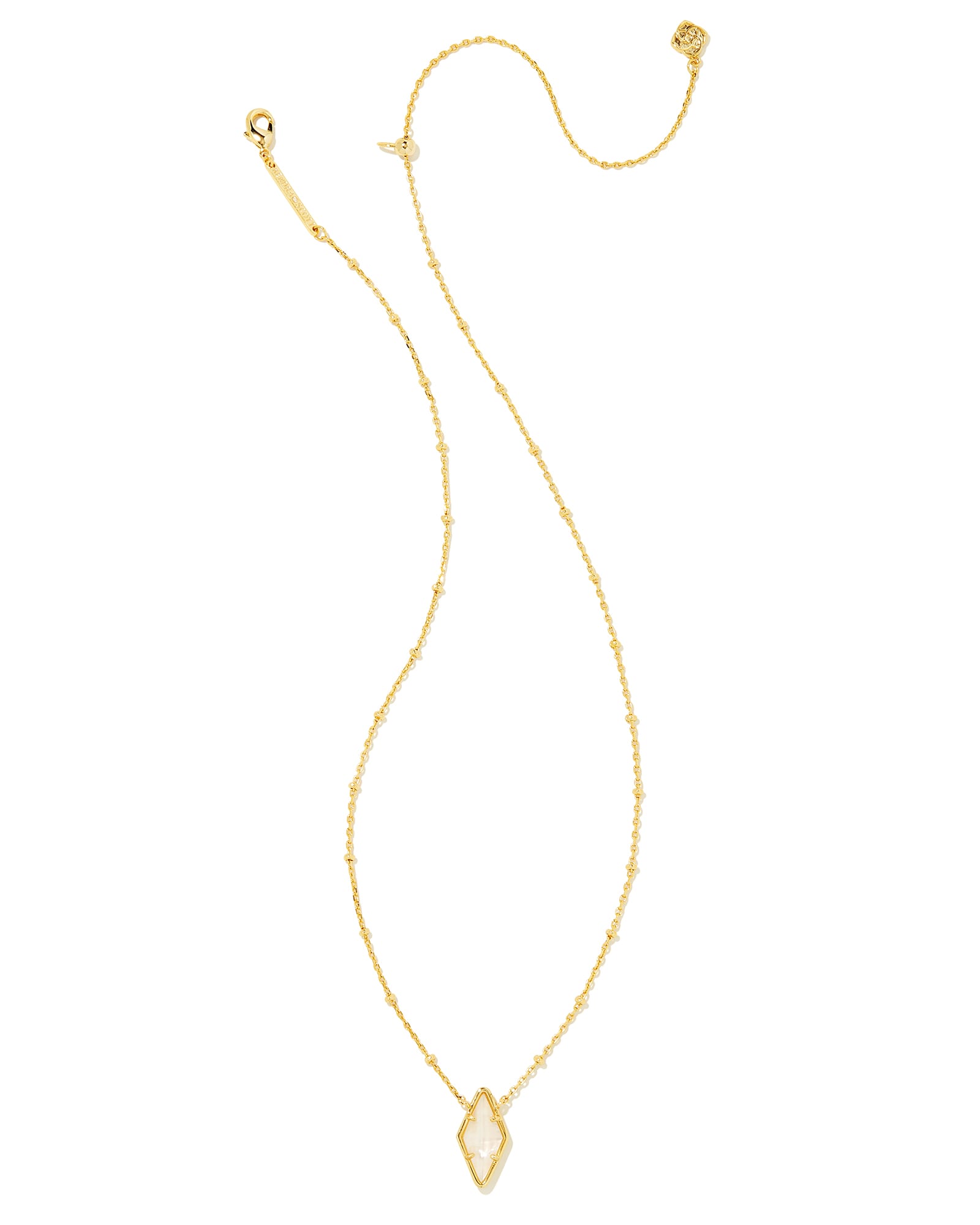 Kinsley Gold Short Pendant Necklace in Ivory Mother-of-Pearl