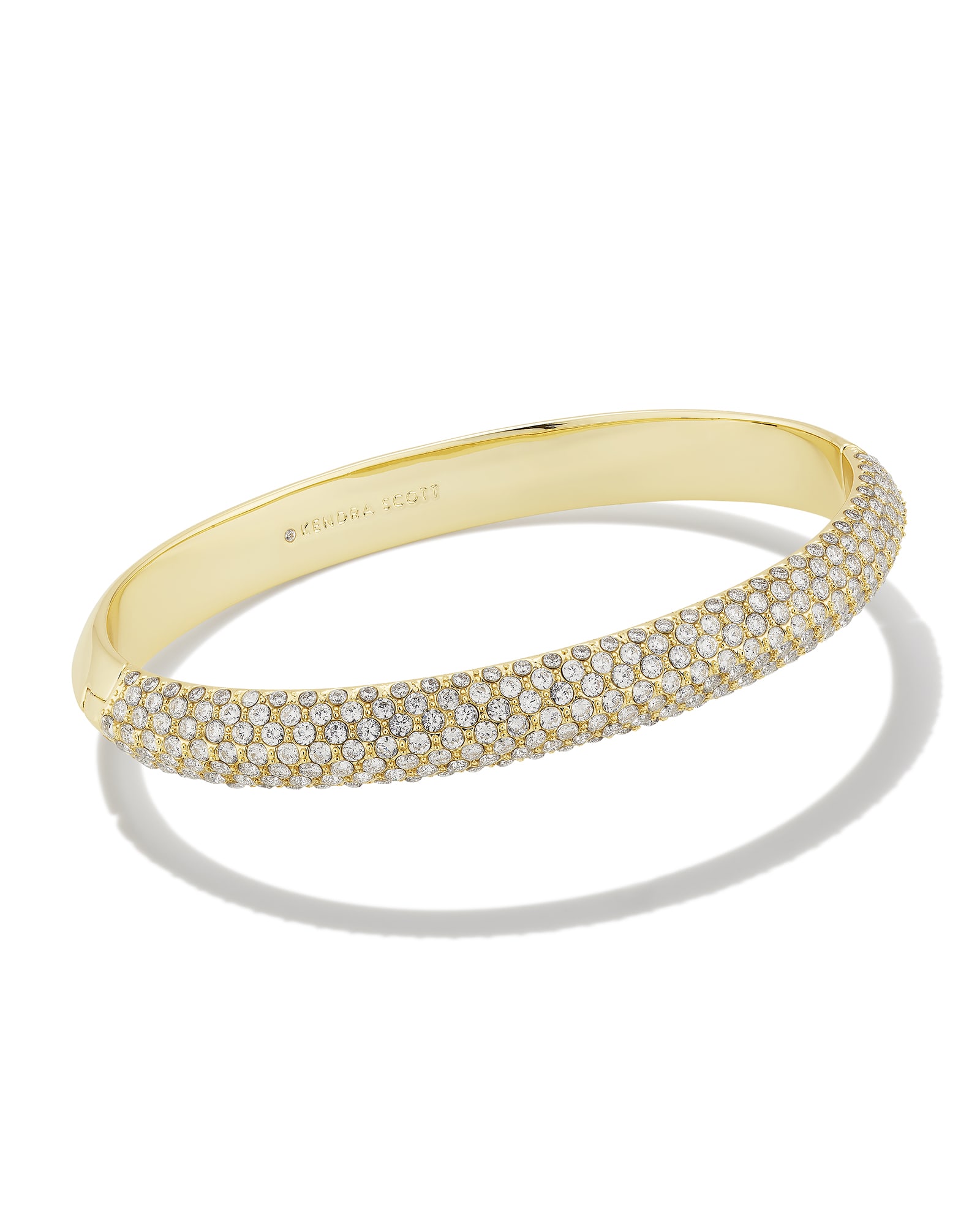 Mikki Gold Pave Bangle Bracelet White Crystal