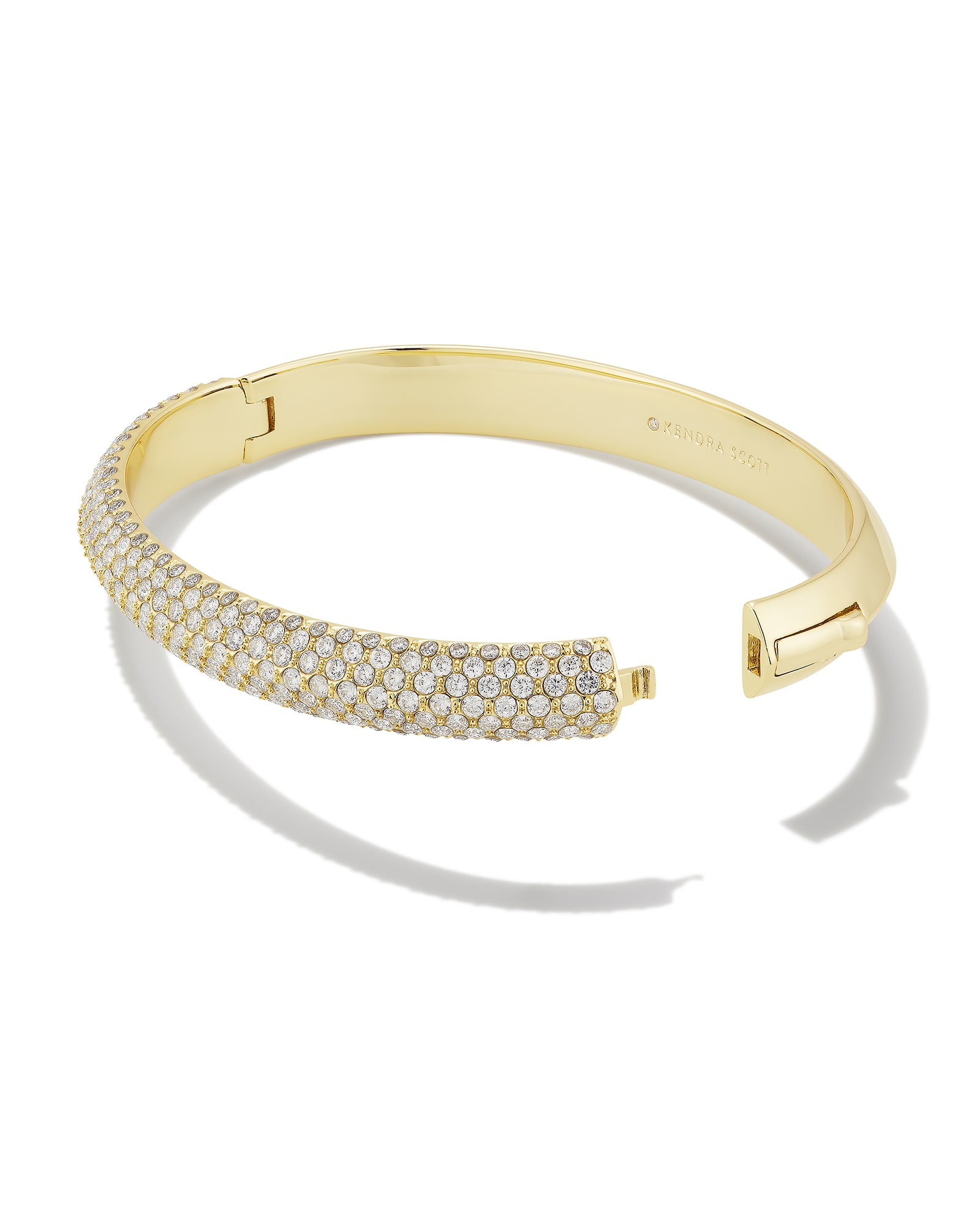 Mikki Gold Pave Bangle Bracelet White Crystal