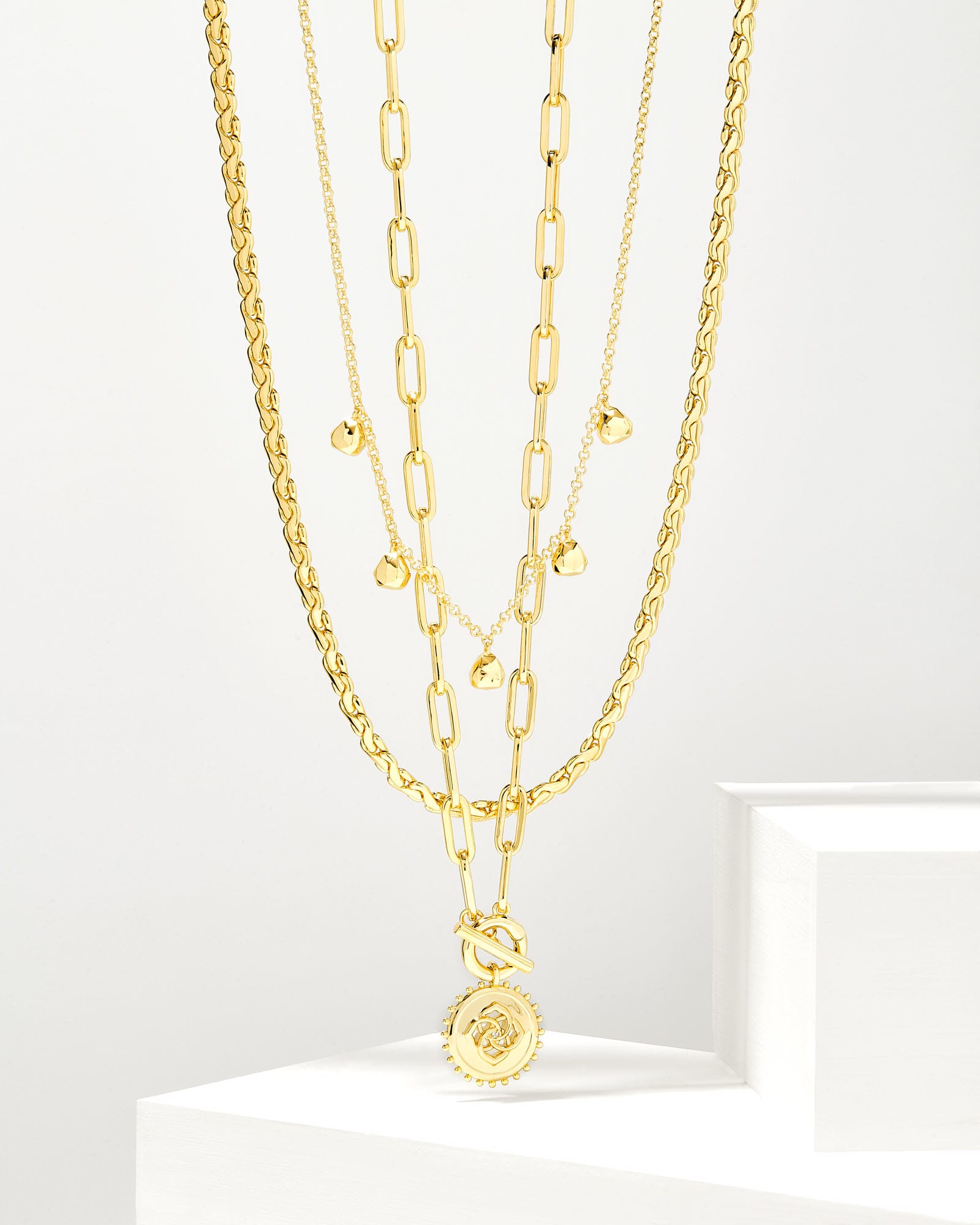 Brielle Necklace Layering Set of 3 in Gold