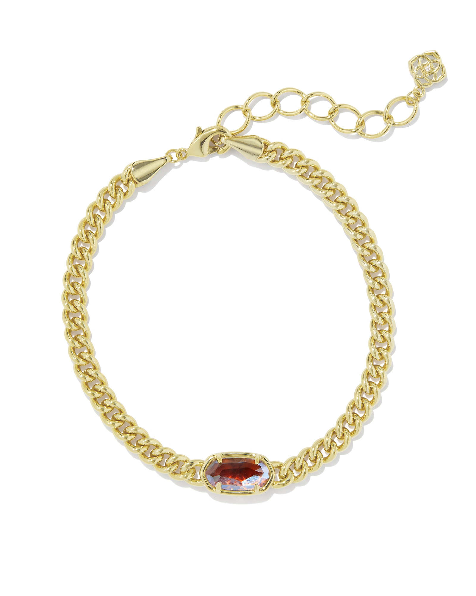 Grayson Gold Delicate Link and Chain Bracelet in Dichroic Glass