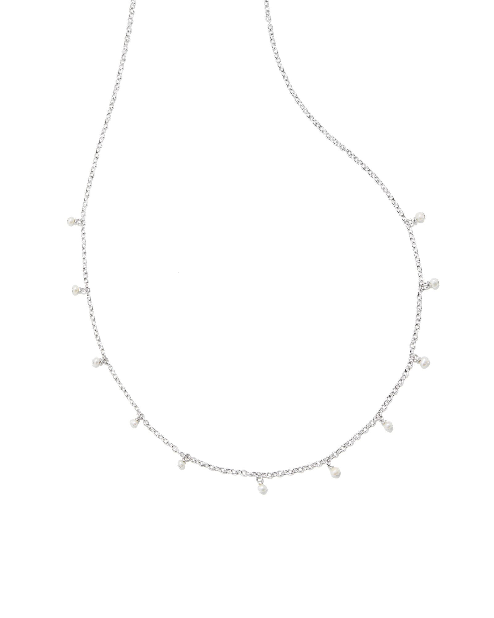 Willa Silver Pearl Strand Necklace in White Pearl