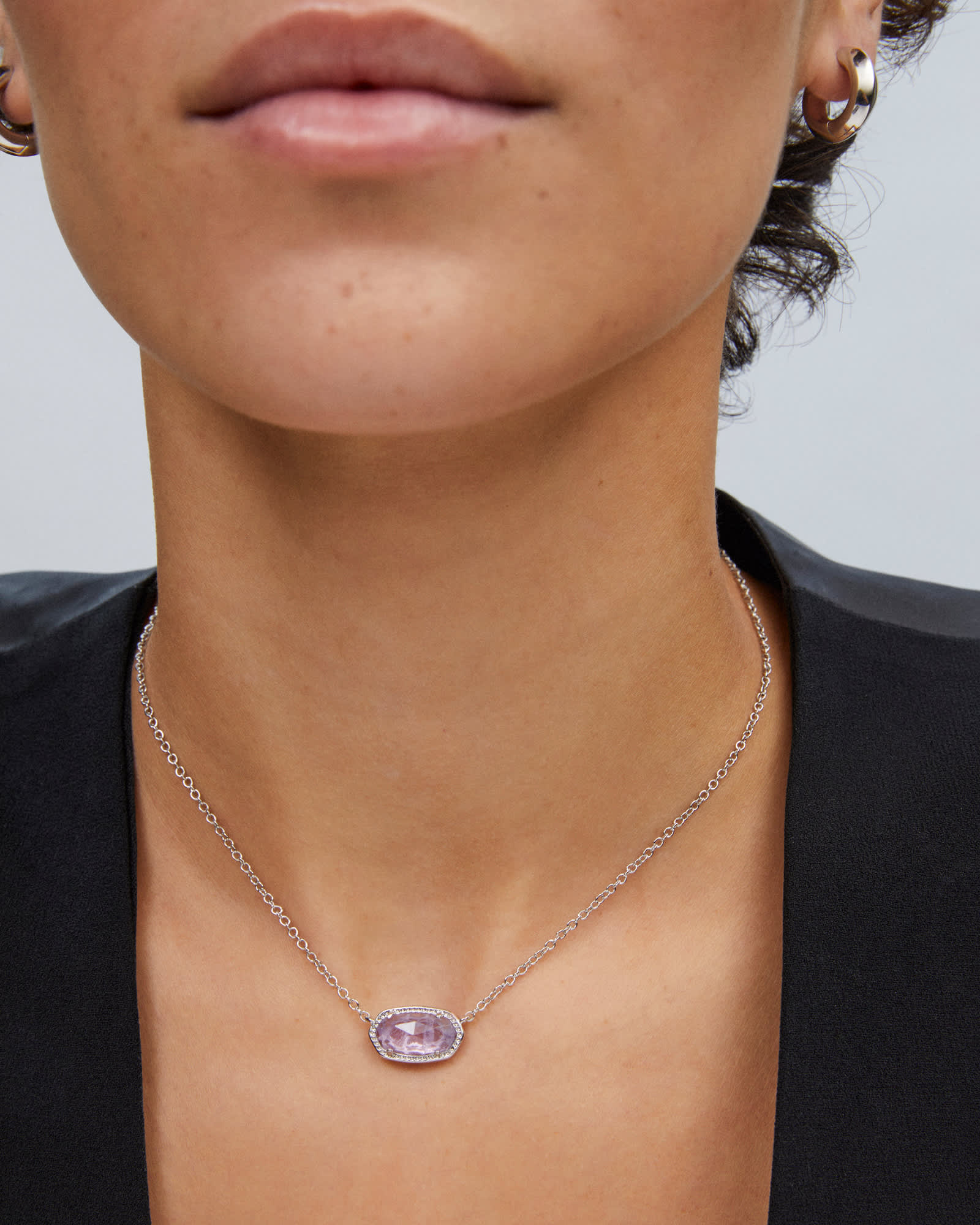 Kendra Scott Elisa Silver Pendant Necklace Red Illusion The Summit