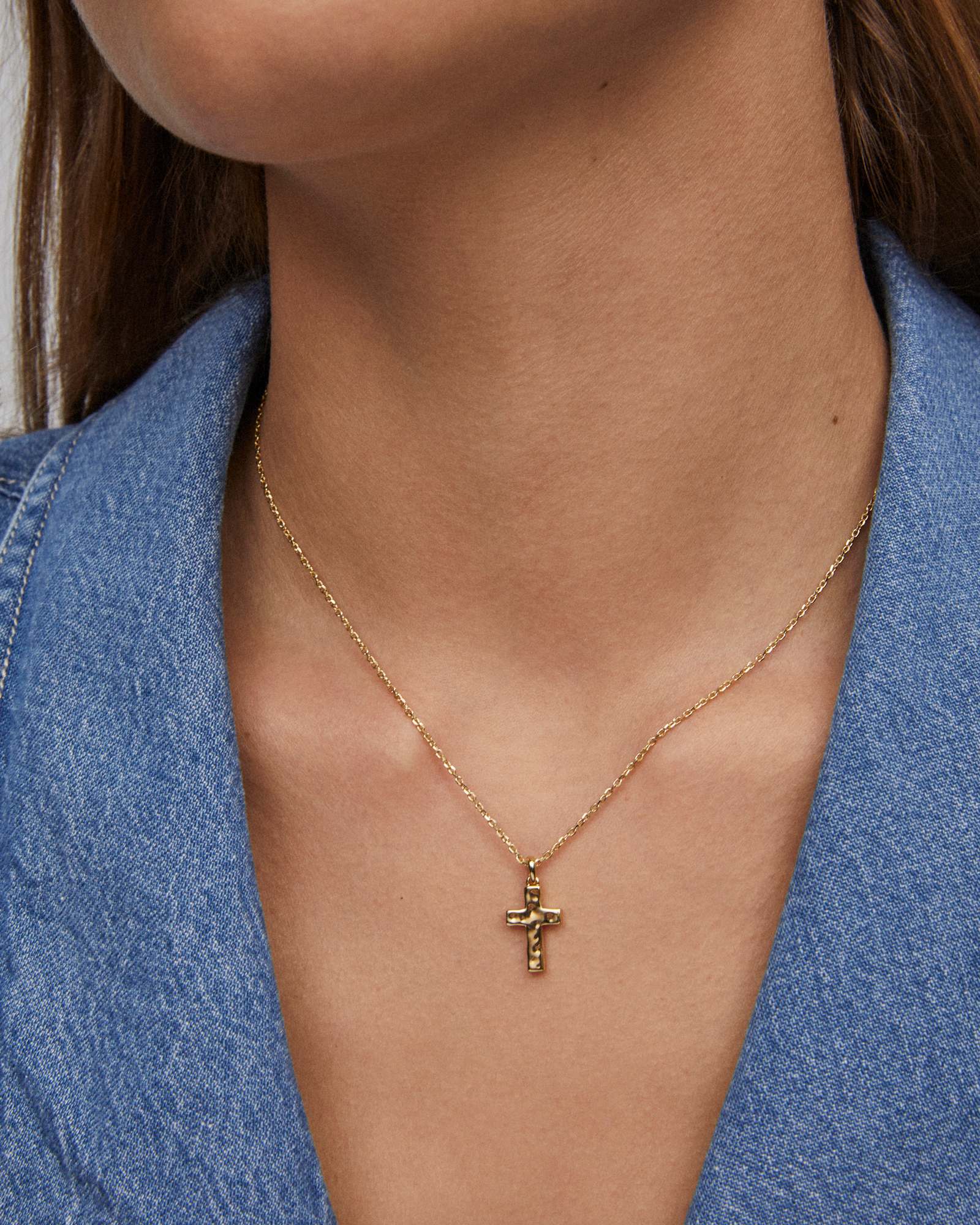 Necklace 14k Gold Women's Small Gold Cross Necklace Cross