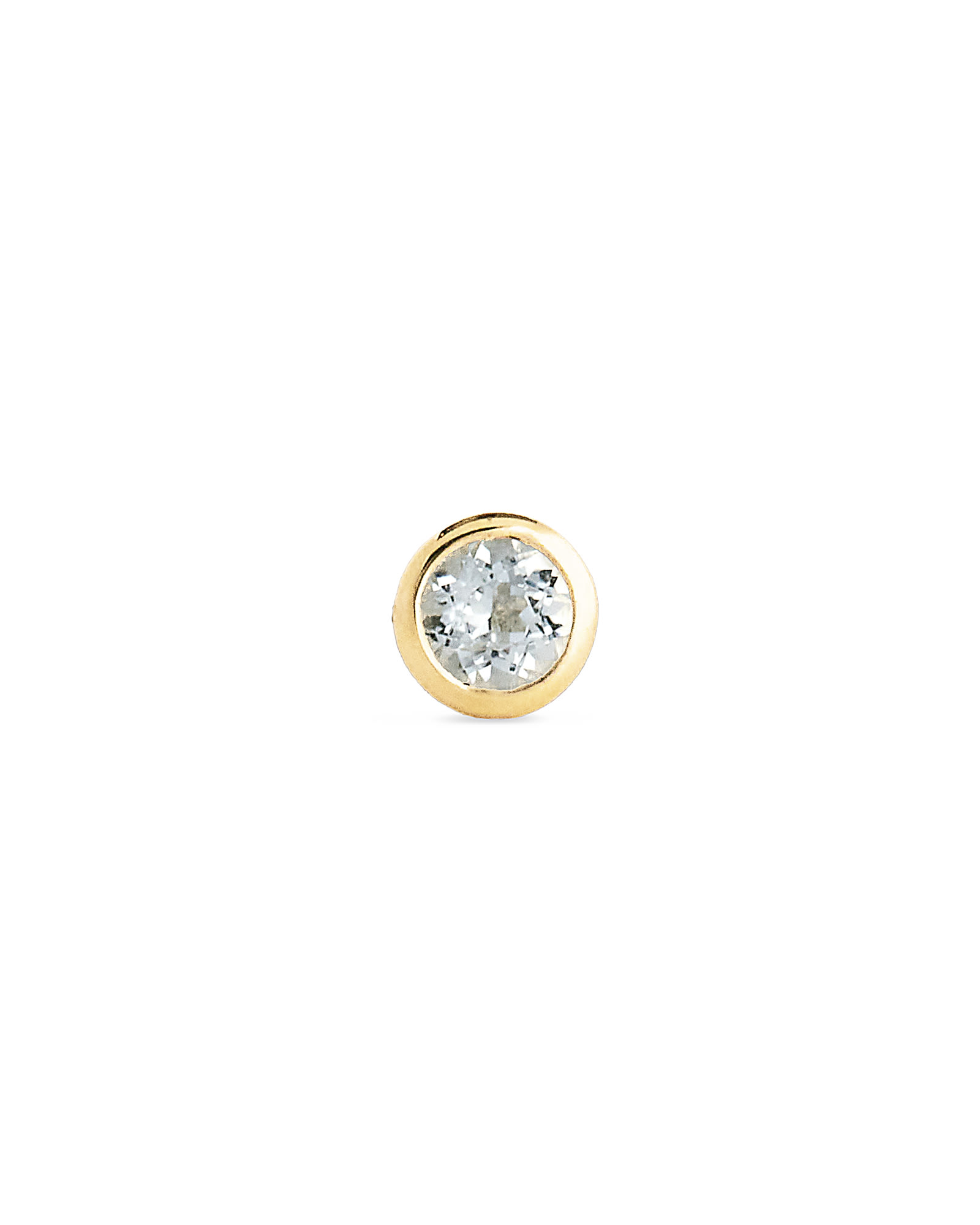 White Topaz Birthstone Stud Earrings in 14k Yellow Gold (April) - Pair (TWO  EARRINGS)