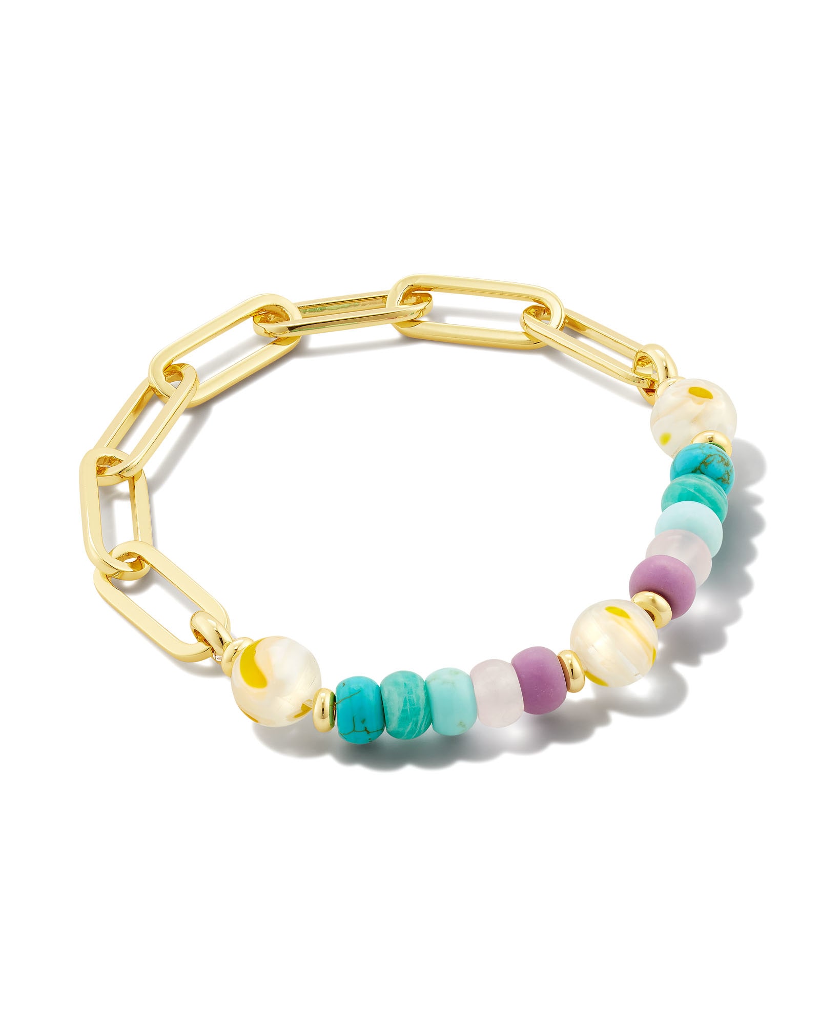 Ashton Gold Half Chain Bracelet in Pastel Mix