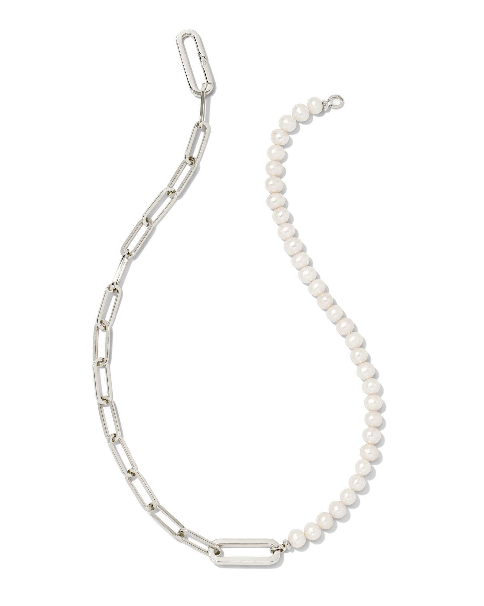 Half Pearl Half Chain Necklace