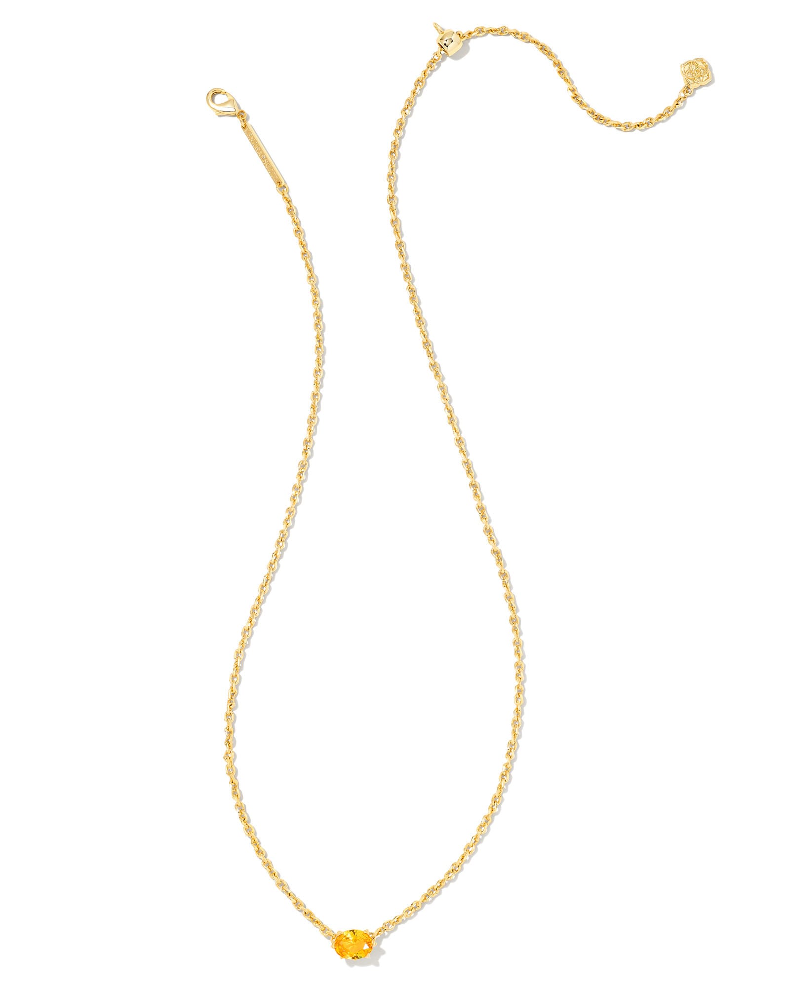 Cailin Gold Pendant Necklace in Golden Yellow Crystal