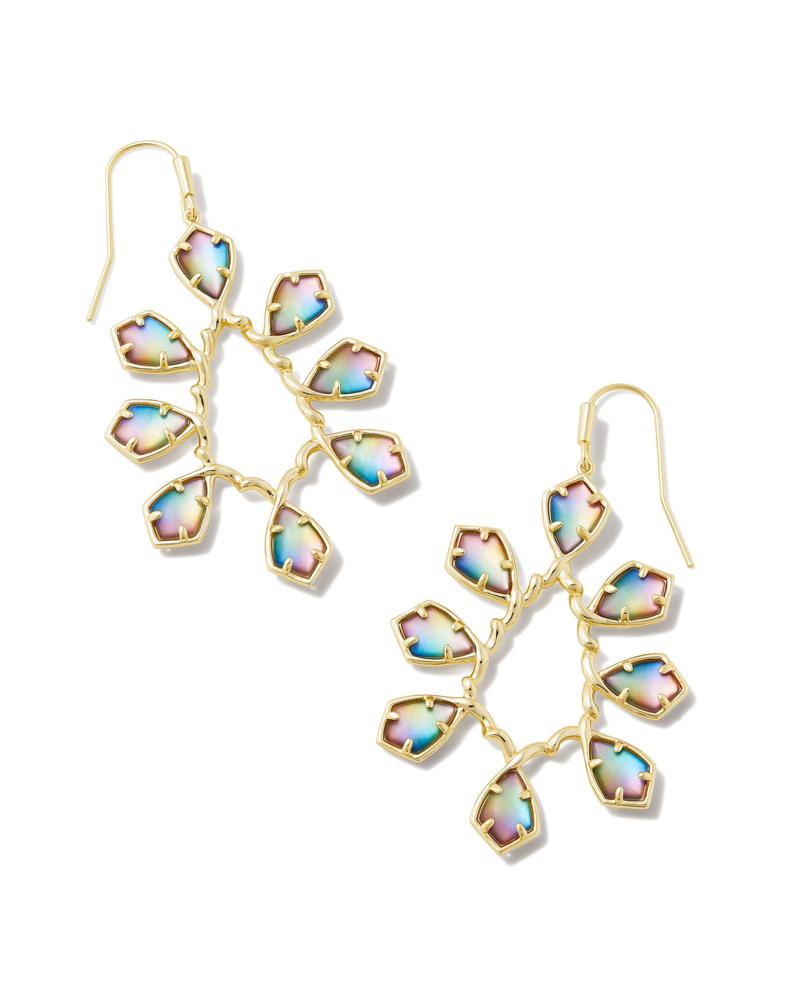 Camry Gold Open Frame Earrings in Yellow Watercolor Illusion