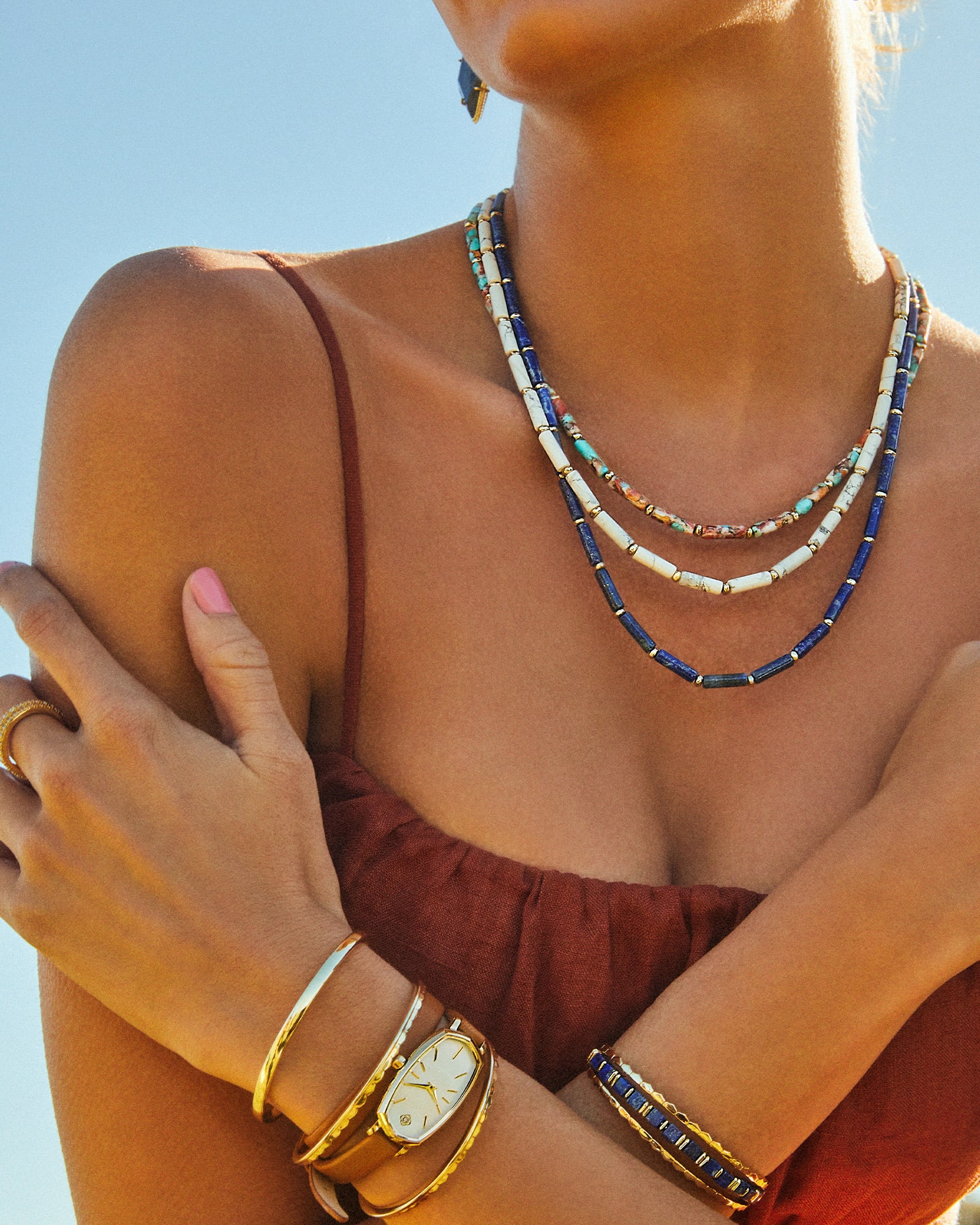 Ember Gold Strand Necklace in Blue Lapis