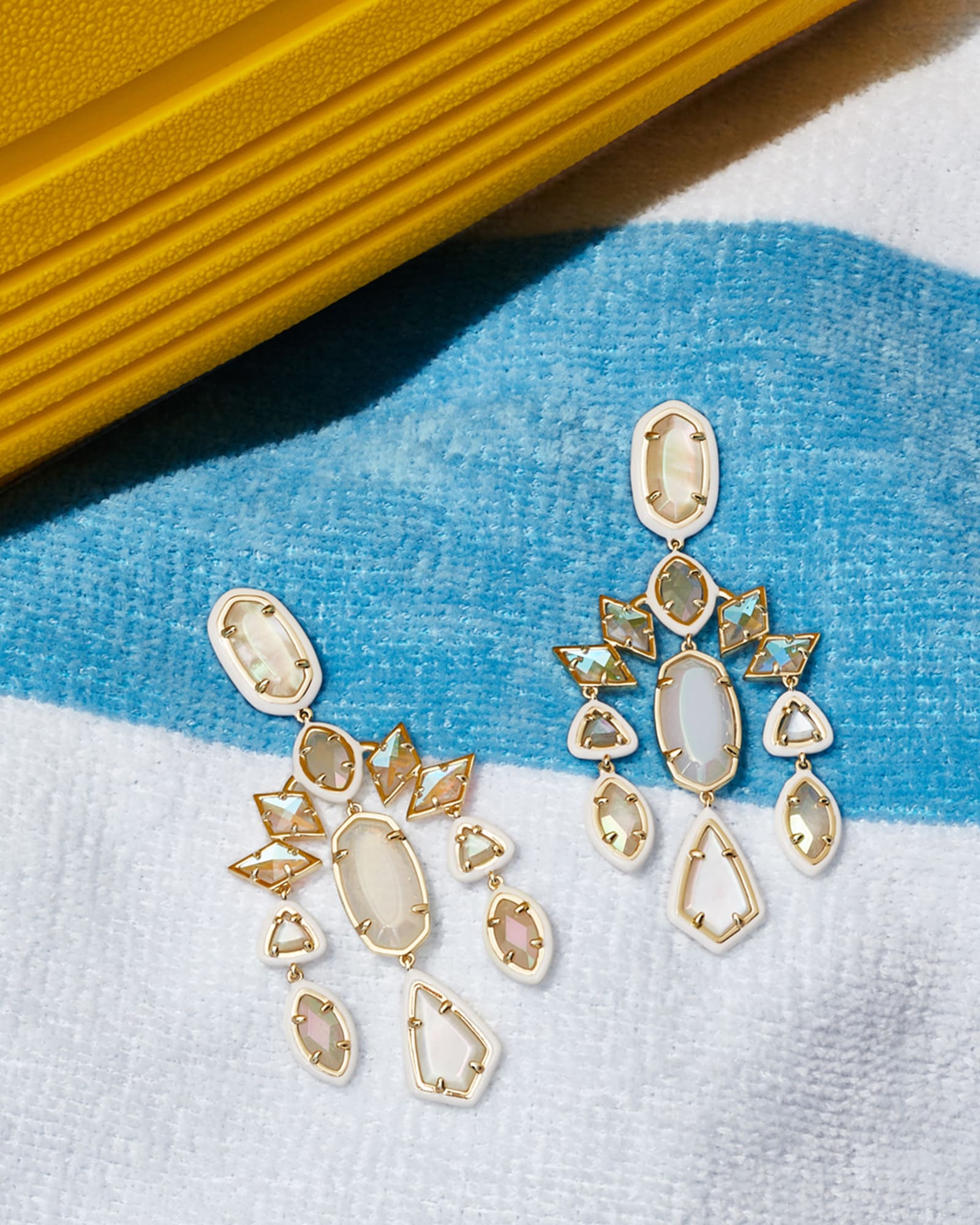 Greta Gold Statement Earrings in Ivory Mix | Kendra Scott