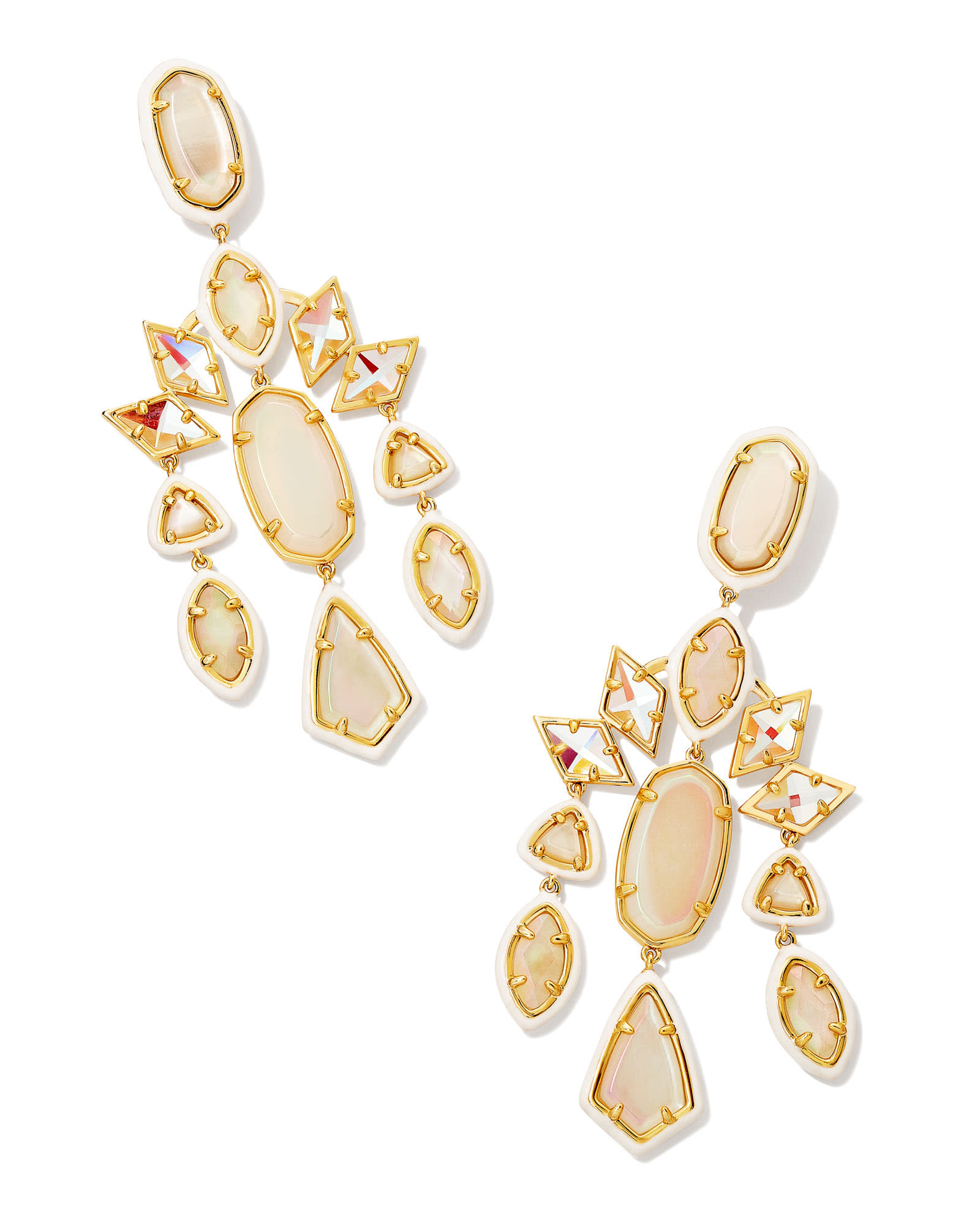 Genevieve Gold Statement Earrings in Abalone Mix | Kendra Scott